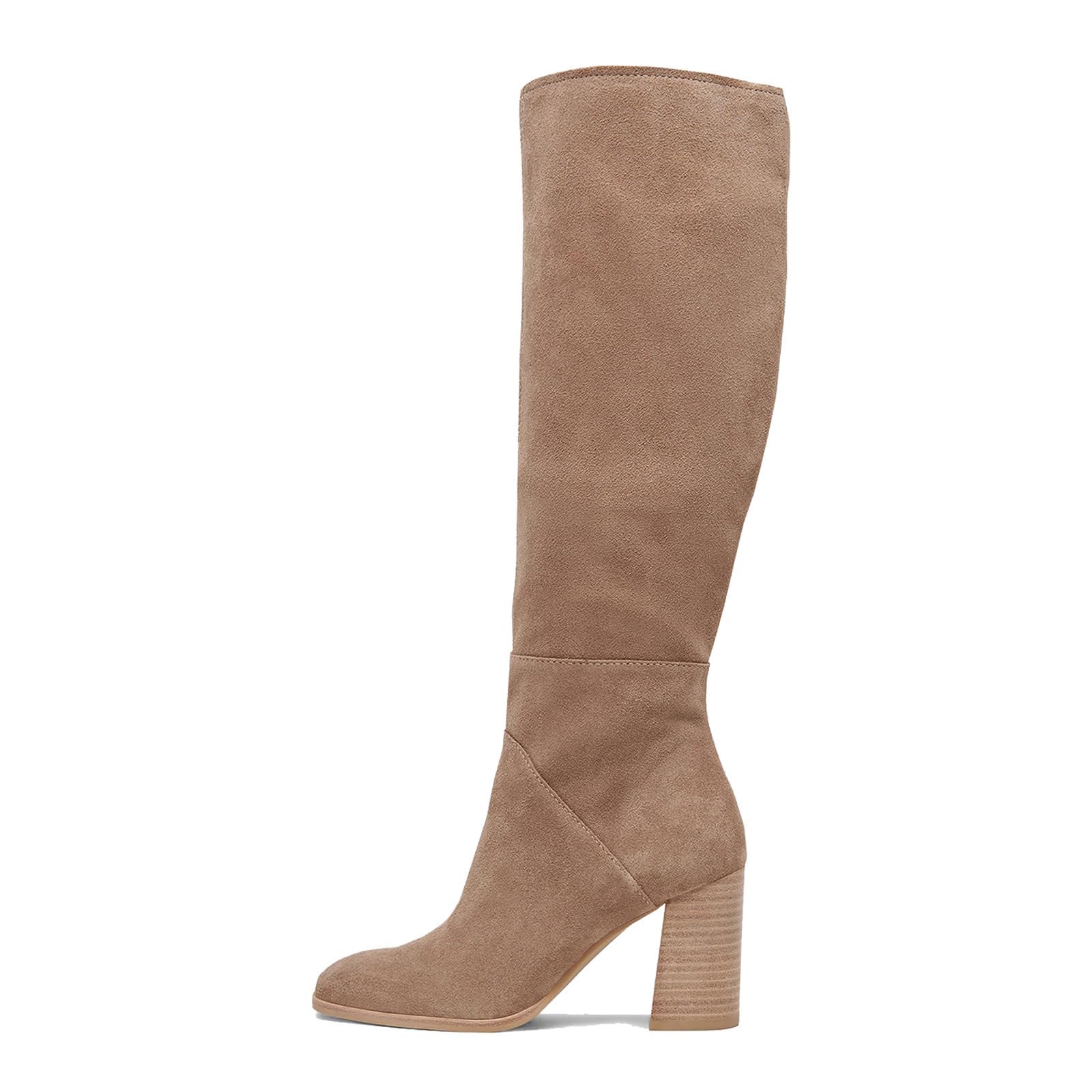Knee High Boots for Women Chunky Heel Square Toe Tall Boots with Side Zipper Fashion Party Wide Calf