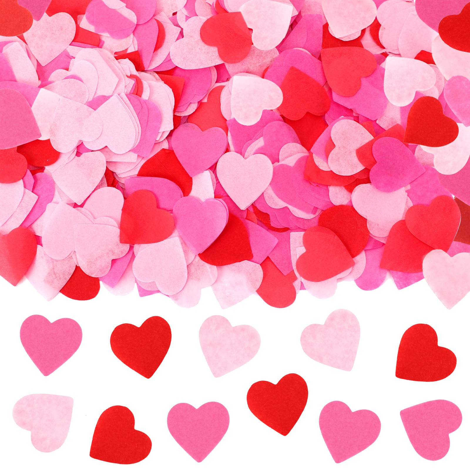 MARFOREVER Valentines Day Heart Paper Confetti Red Heart Tissue Decoration