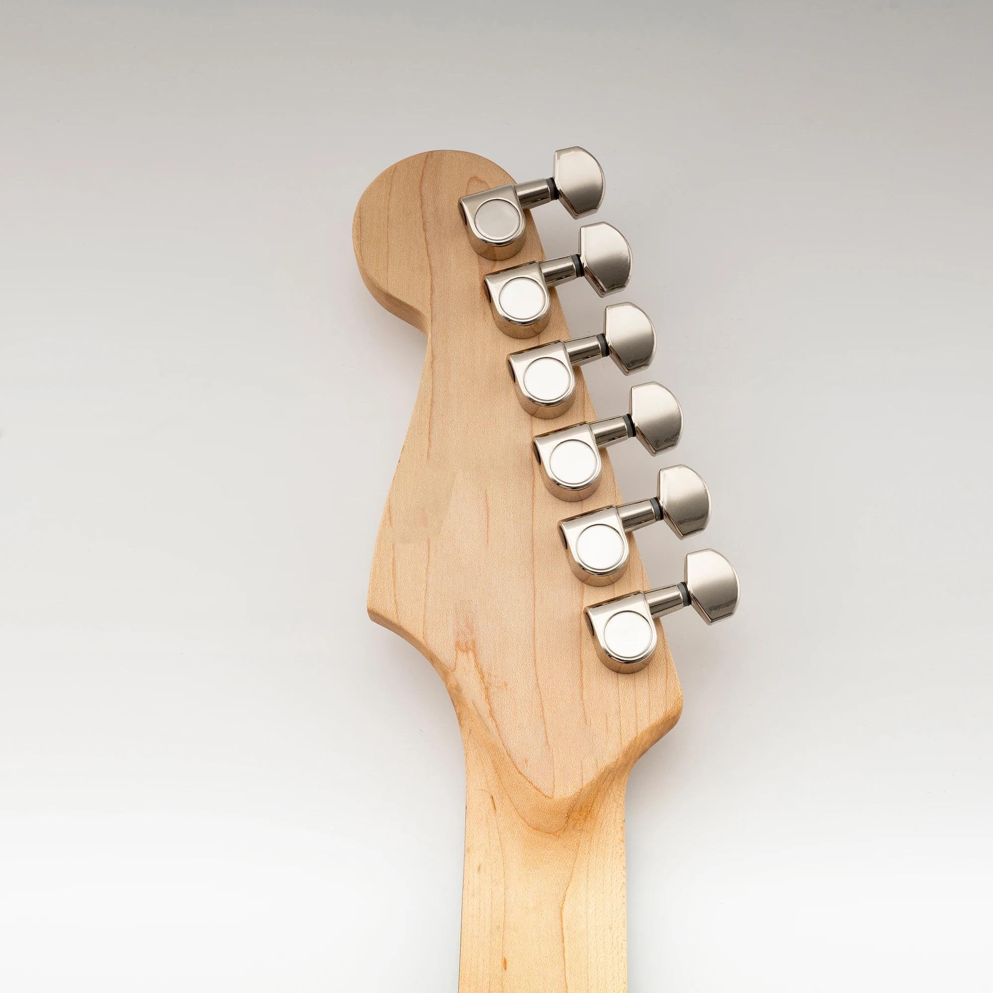 Durable Guitarra Clavijas De Afinación 6 Clavijas De Máquina Completamente Selladas 2 Pines Con Relación 15:1 En Línea Clavijas Afinación Llaves Para Guitarra Eléctrica(Nickel)