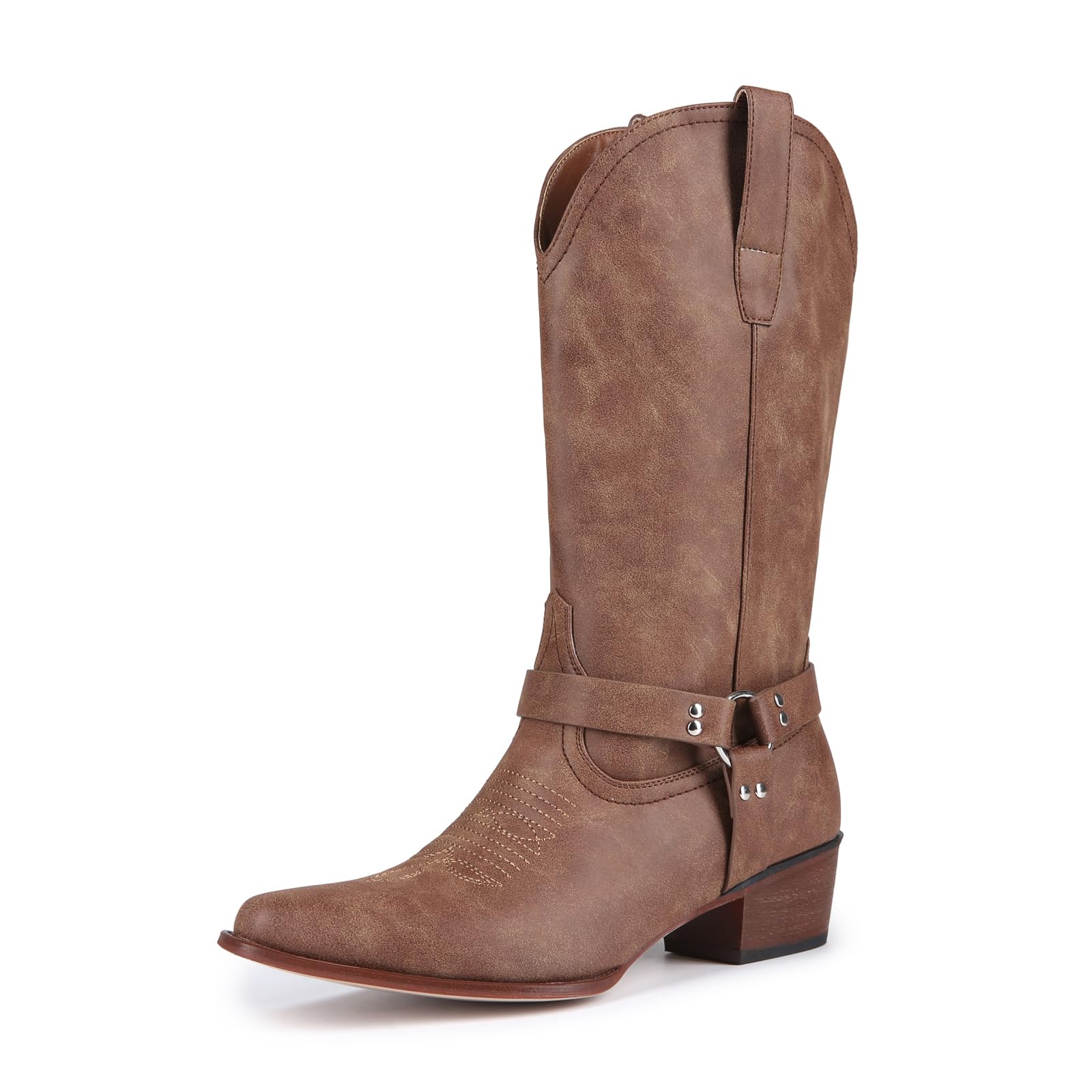 Cowboy Boots For Women Western Cowgirl Boots Mid-Calf Styles Chunky Heel With Denim Shorts Skirts Or Rodeos Concerts