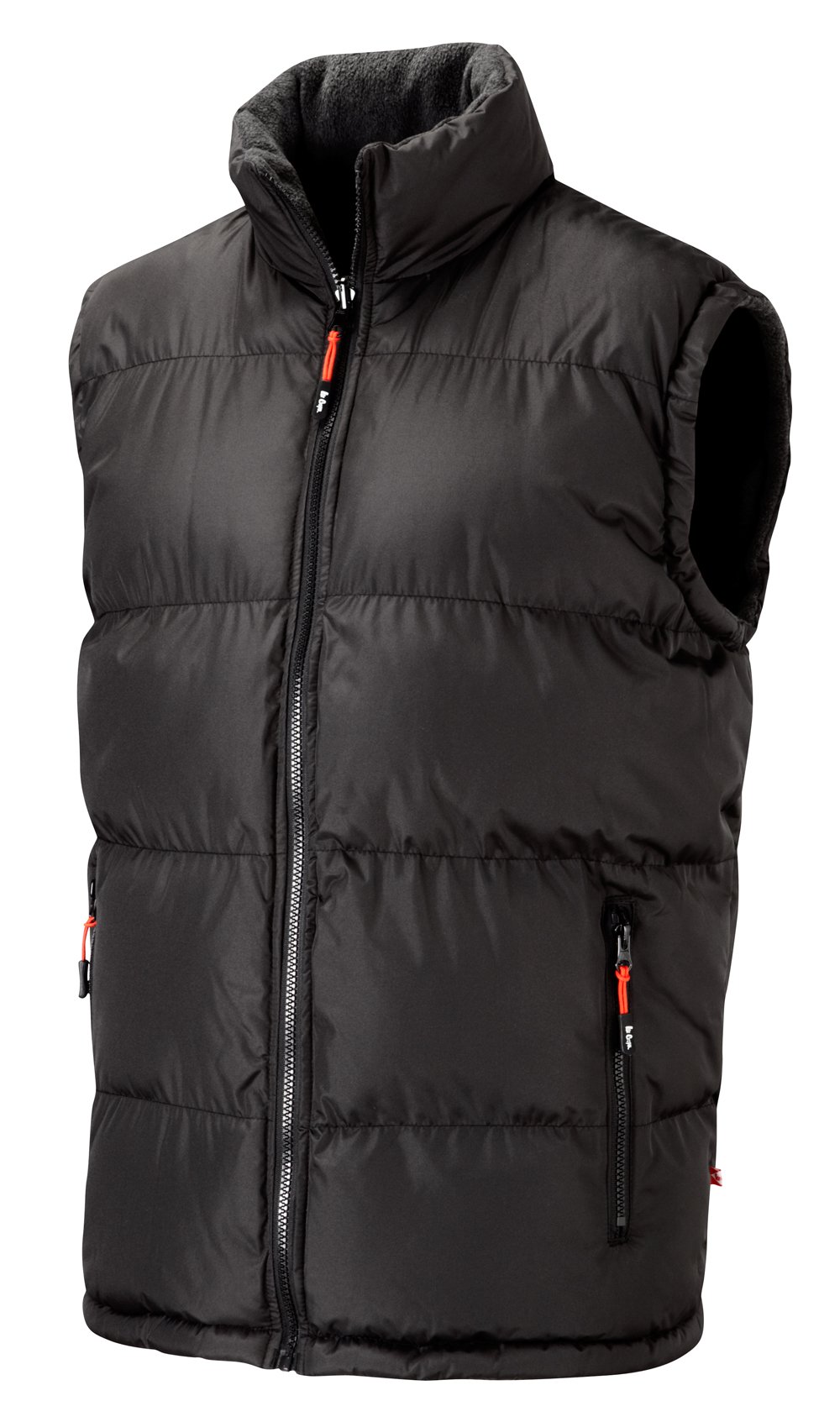 Lee Cooper LCVST702 męskie bezpieczeństwo pracy odwracalne wyściełane ocieplacze na ciało kamizelka Gilet, czarny/szary, 2 x duży