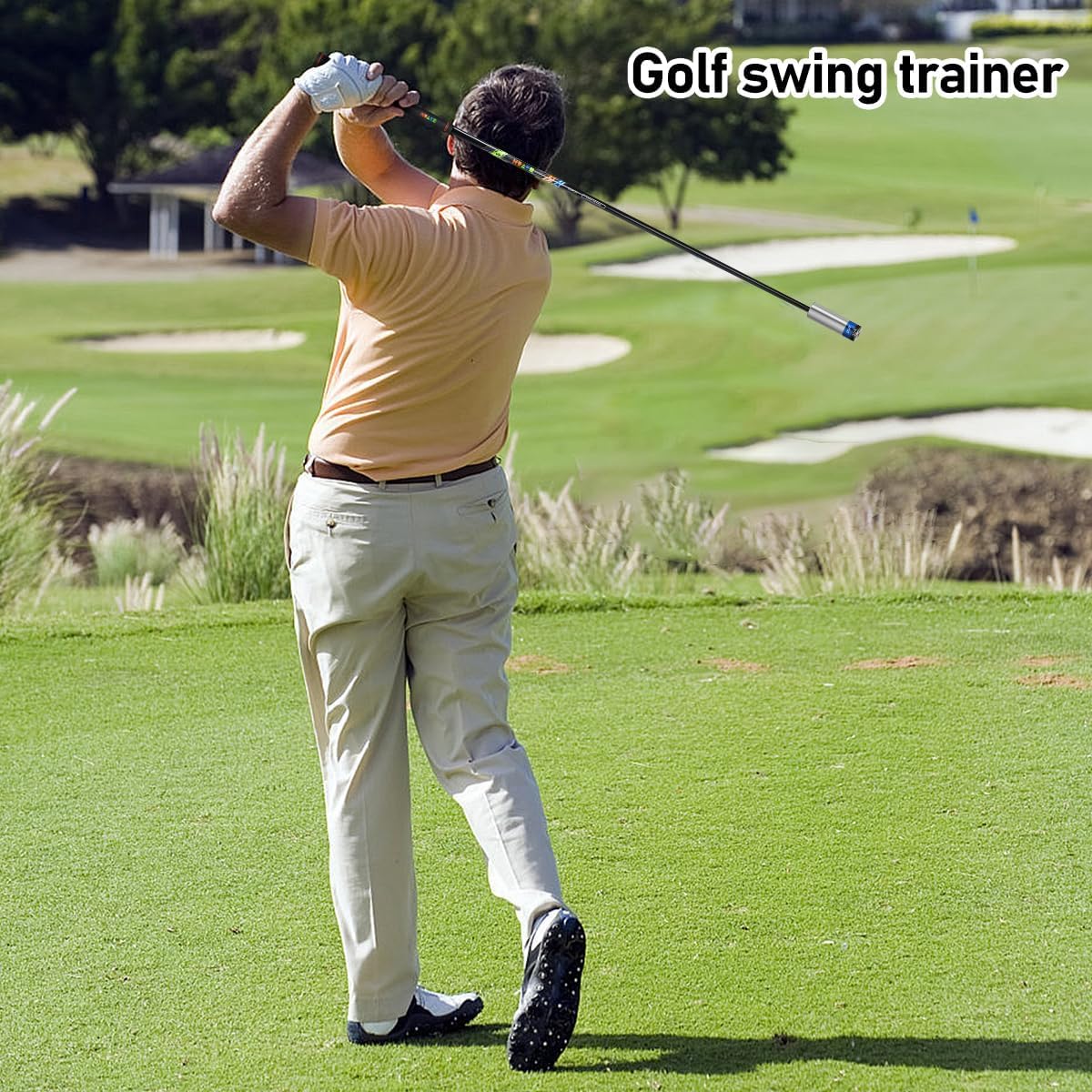 SWINGTEK Accessoire d'entraînement au swing de golf pour entraînement en intérieur, bâton d'échauffement améliorant le rythme, la prise, la flexibilité, l'équilibre, le tempo et la force avec 2 poids