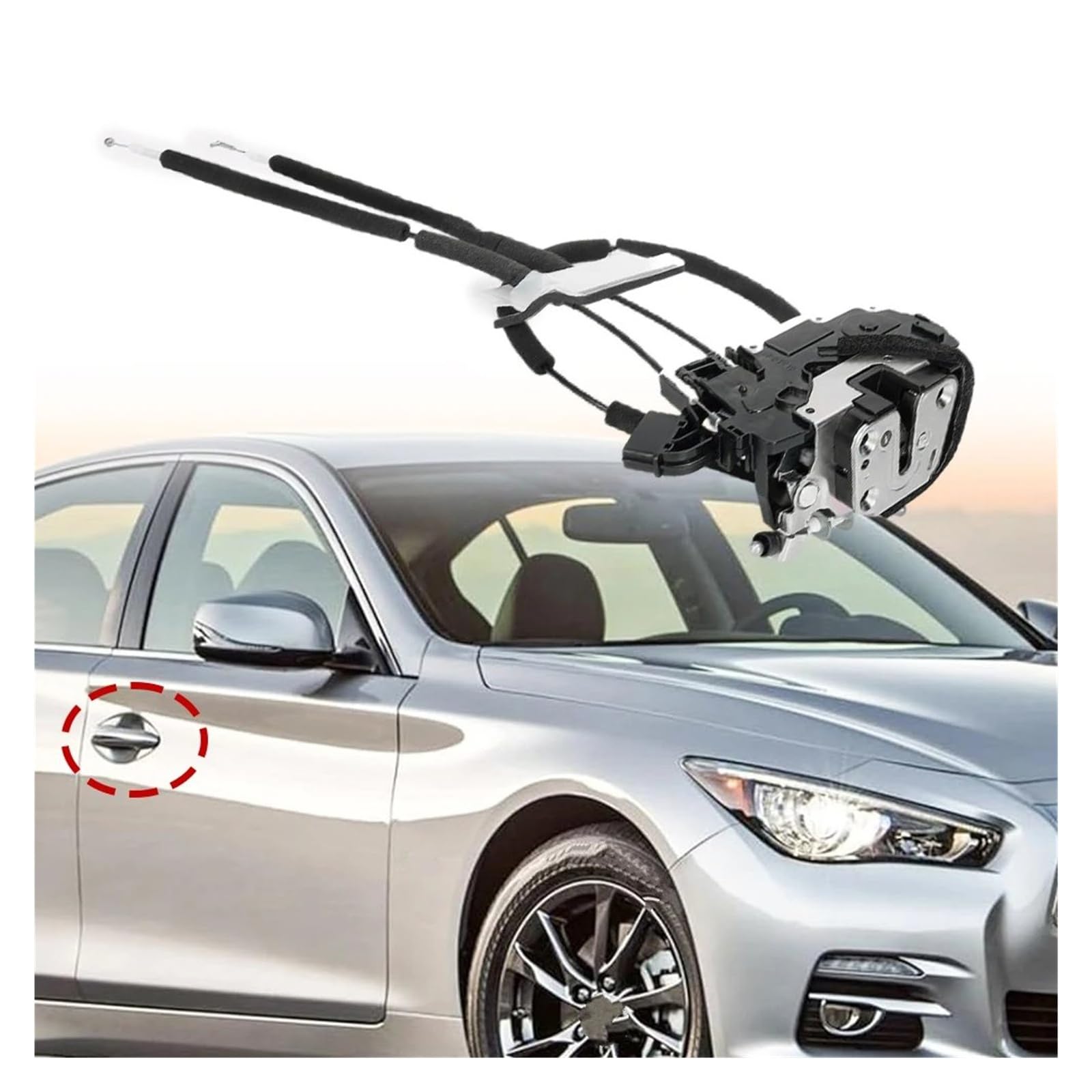 Auto Türschloss Für Q50 Für Limousine 4-Türer 2014 2015 2016 2017 2018 2019 2020 LHD Türschlossantrieb Vorne Hinten Links Rechts Türschlossverriegelung(Front Left 6 pins)