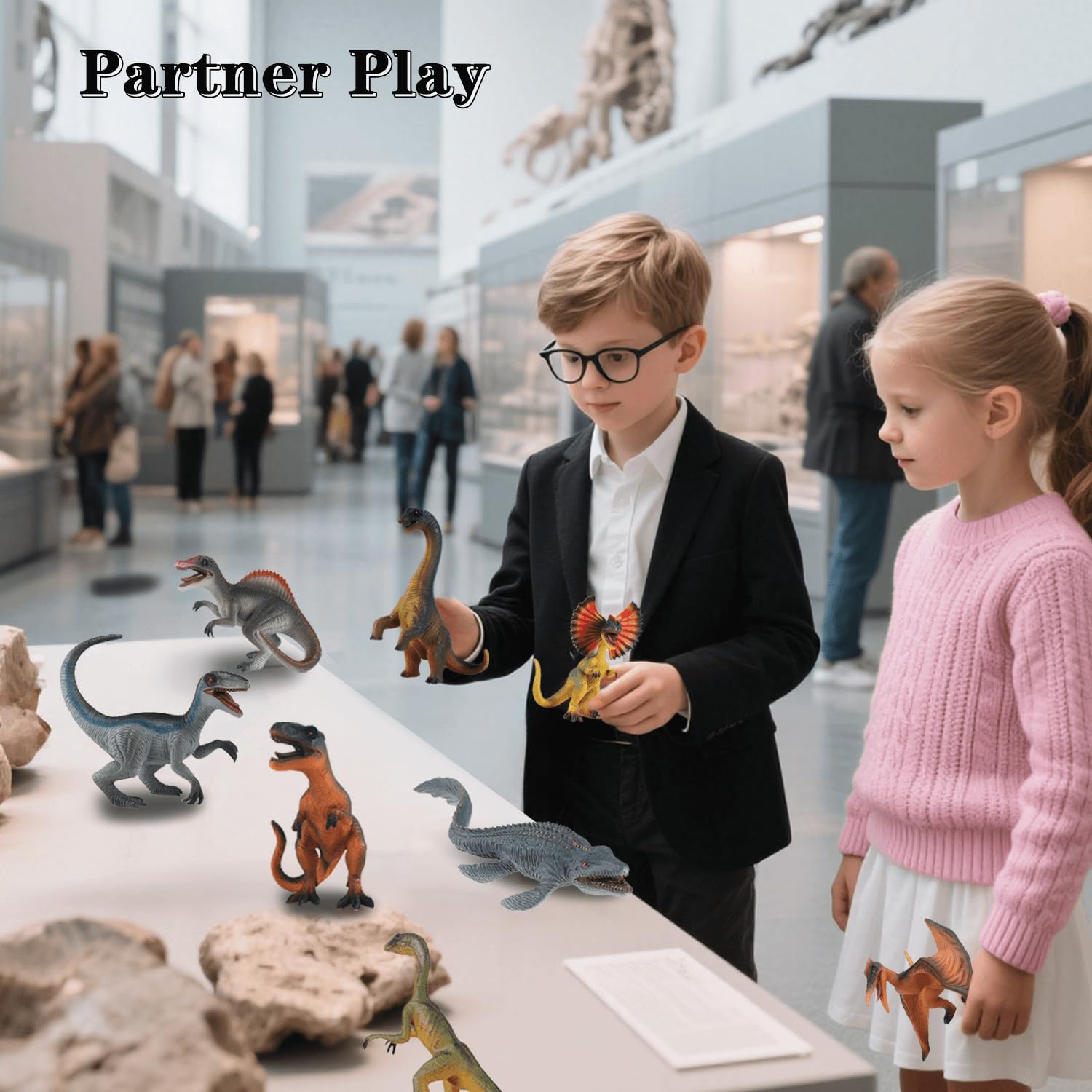 DxxD Dinosaurios Juguetes para Niños de 3 4 5 6 7 8 años, 8 Piezas Dinosaurios Figuras con Tiranosaurio Rex, Velociraptor, Juguete Dducativos Regalo de Cumpleaños para Niños Niñas