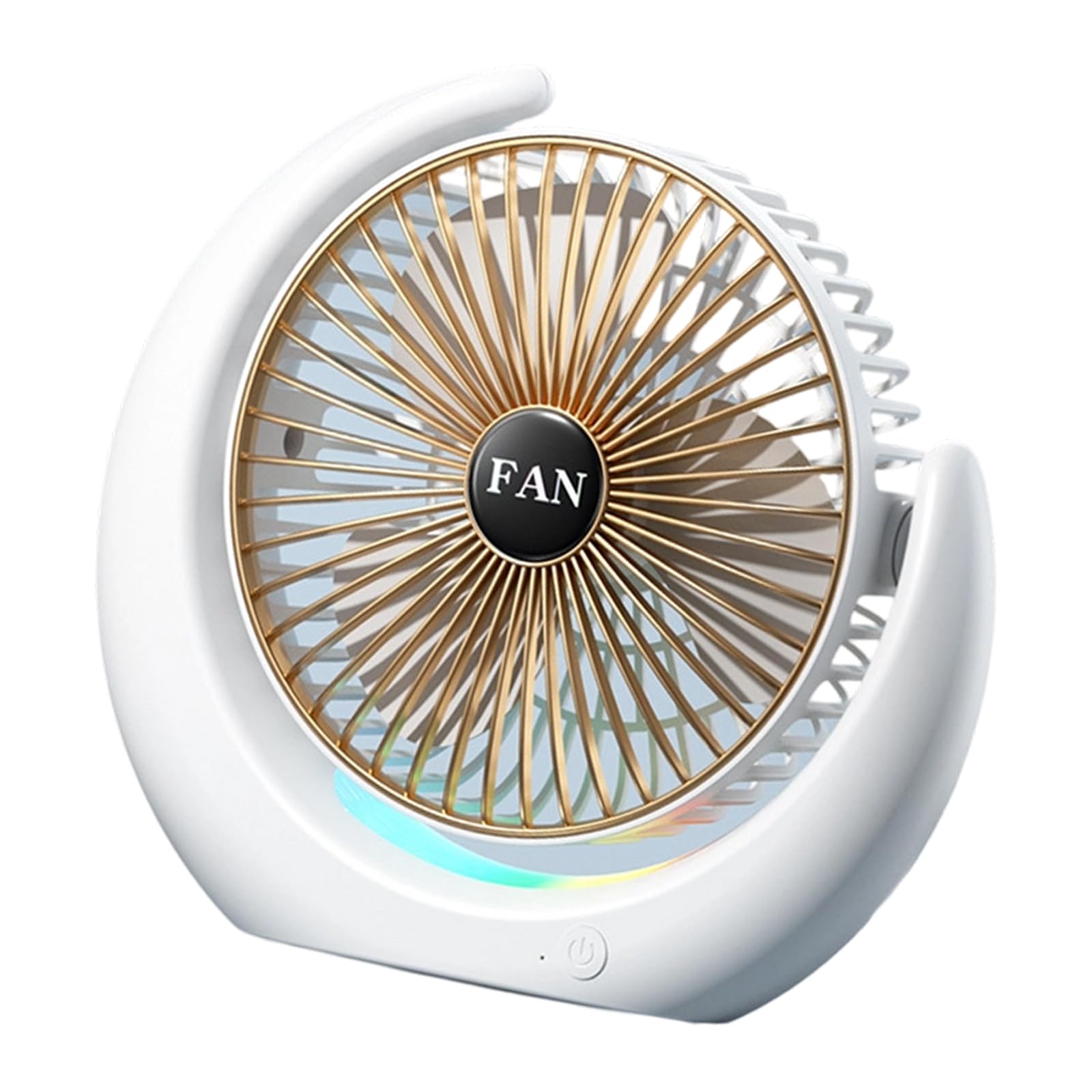 NMFLAB Quiet Powerful Fan with Light Air Circulation Rechargeable Battery Texture for Bedroom Offices School Use LED Desk