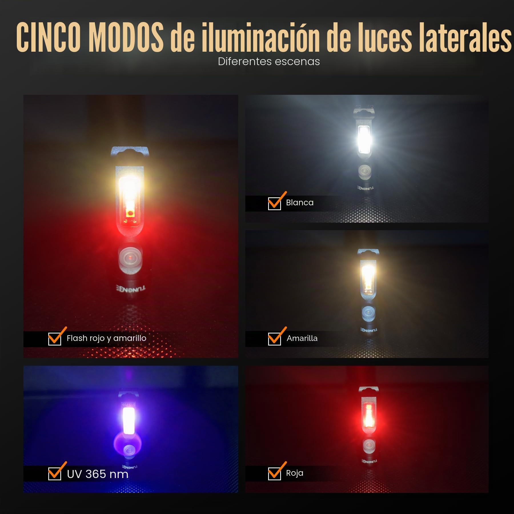 Linterna S15Pro con llavero, linterna de bolsillo EDC de 750 lúmenes altos con clip, mini linterna recargable USB C con imán, adecuada para senderismo, camping, reparación (negro)