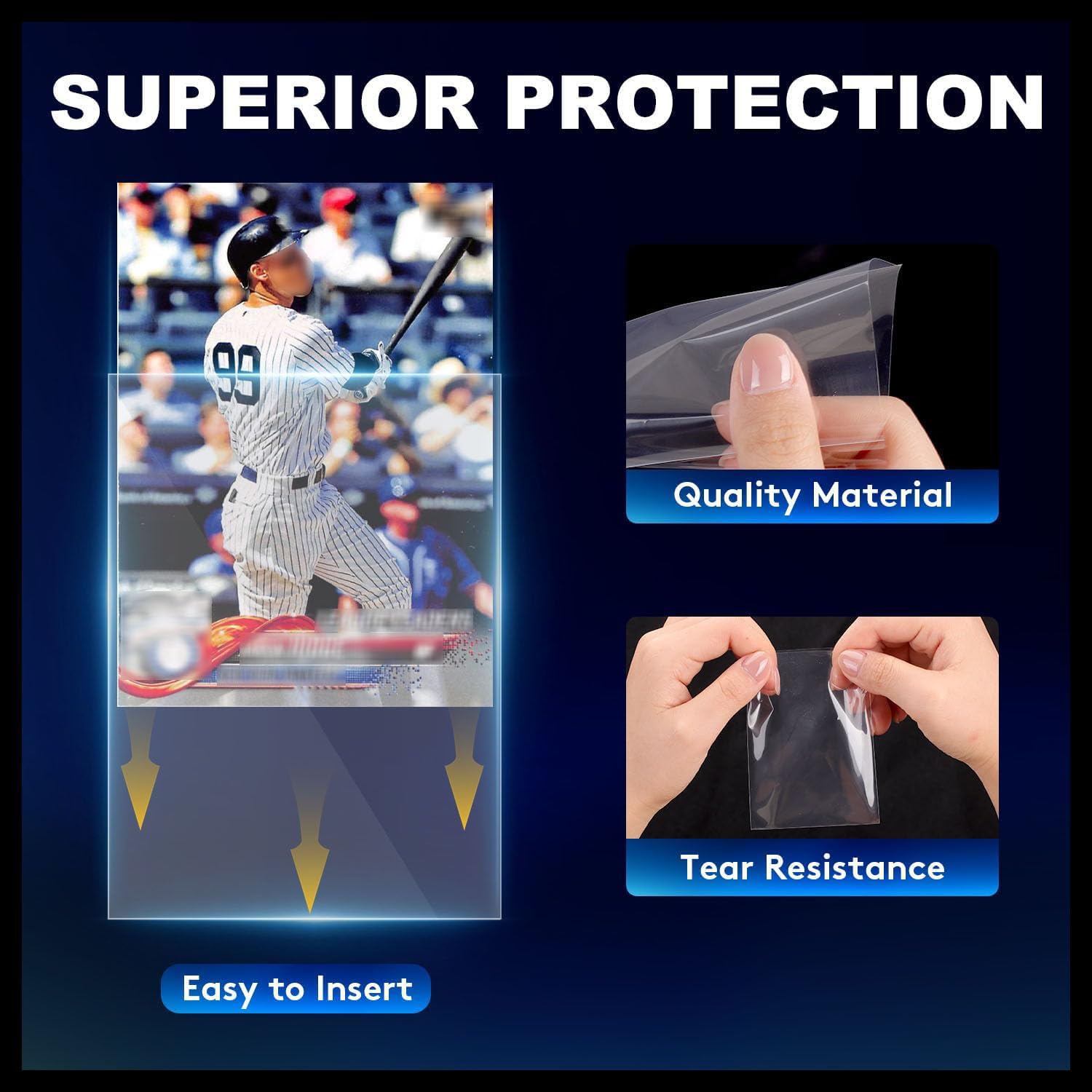 clear baseball card sleeves Amazon.com: 600ct Clear Card Sleeves for Trading Cards, Baseball Sports  Soft Sleeves, Ultra Soft Plastic Card Protector Sleeve for Football, MTG,  PKM, Game, Standard Cards : Toys & Games