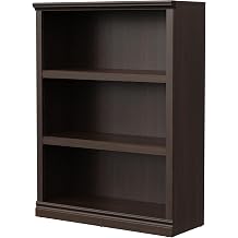 Bevfint 43 Inch Tall Dark Cherry Bookcase, 3 Tiers Bookshelf Open Storage | 33 inch Wide Floor Standing Indoor Furniture, Book Cases for Home School Library Office Bedroom Kids