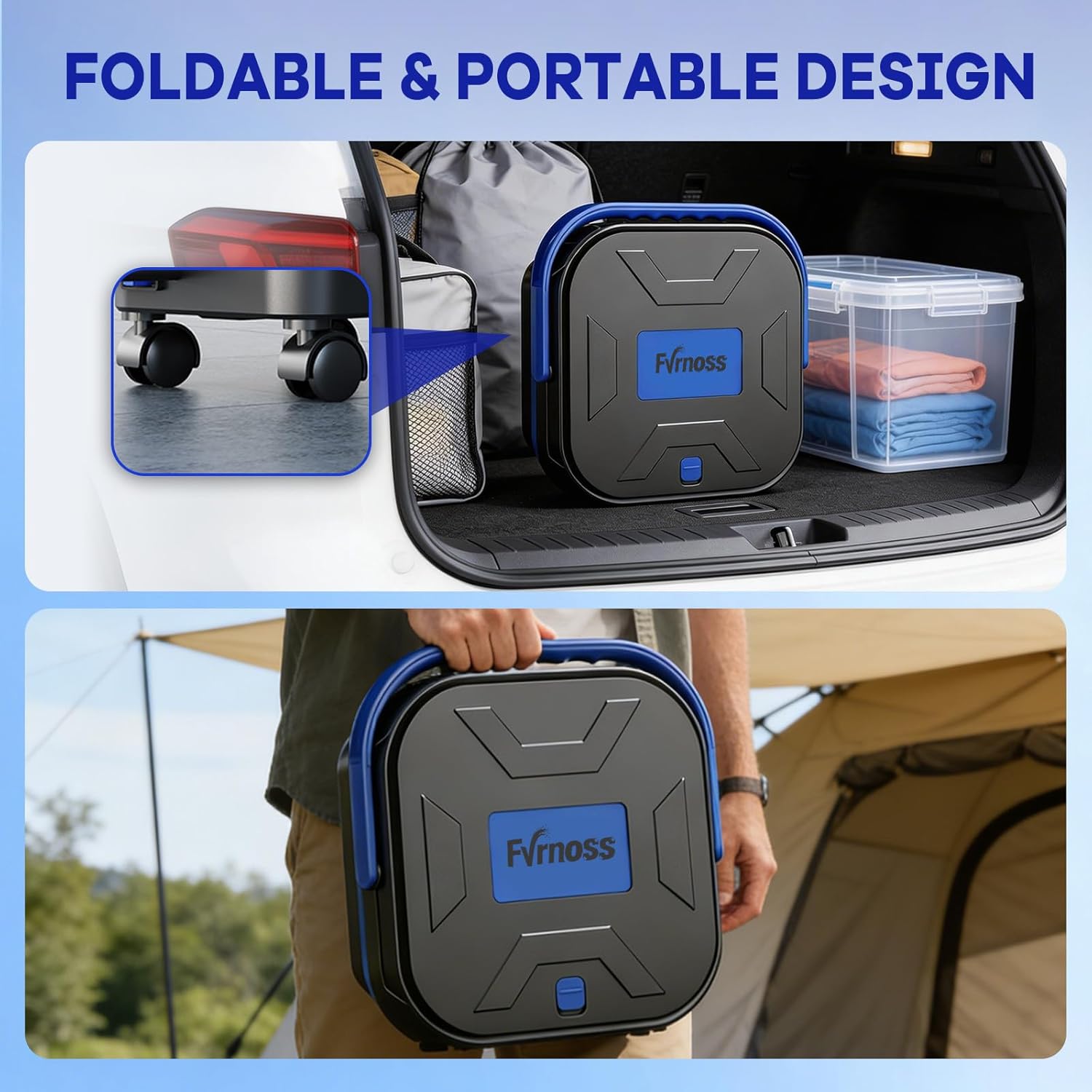 Portable Cordless Cleaning Tool, 3.4 Gal Tank, 6-Level Adjustable Spray, 360° Nozzle, Compact for Car, Garden, Patio, Camping