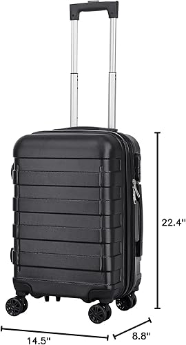 Miniatura 9 de ZenStyle Maleta rígida expansible con ruedas giratorias, equipaje de mano de 21 pulgadas aprobado por aerolíneas, maleta de viaje ligera con asa de