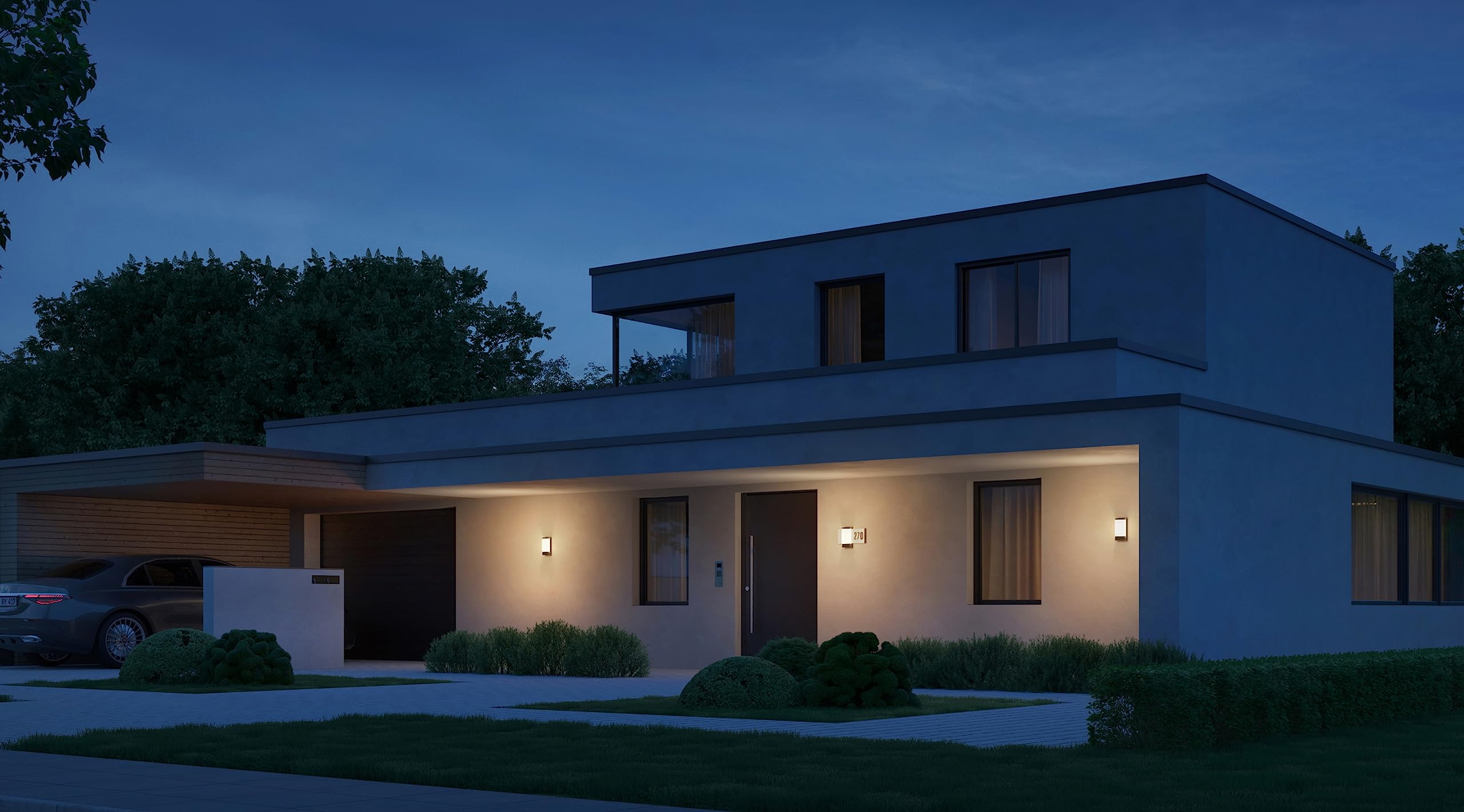 Steinel Hausnummernleuchte L 270 digi SC Connect, Sensor, beleuchtete Hausnummer, dimmbar, App Steuerung, Zeitplan, 7.8 W, 3000 K, Anthrazit