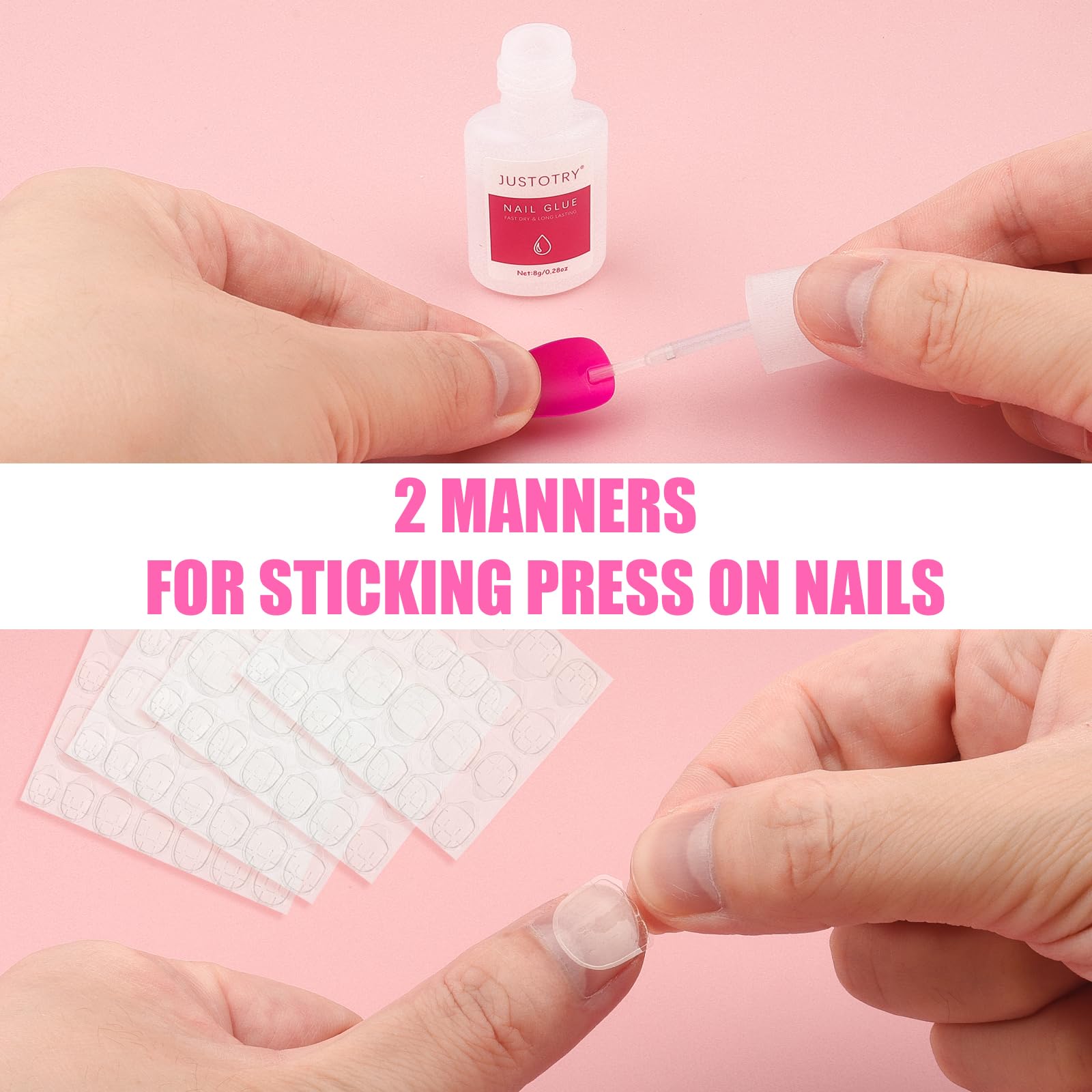 JUSTOTRY 576 Pcs Matte Almond Press on Nails Short,24 Color False Nails Oval,Reusable Solid Stick on Nails Kit for Women,Glitter Fake Nail French for Nail Art Gifts - Image 4