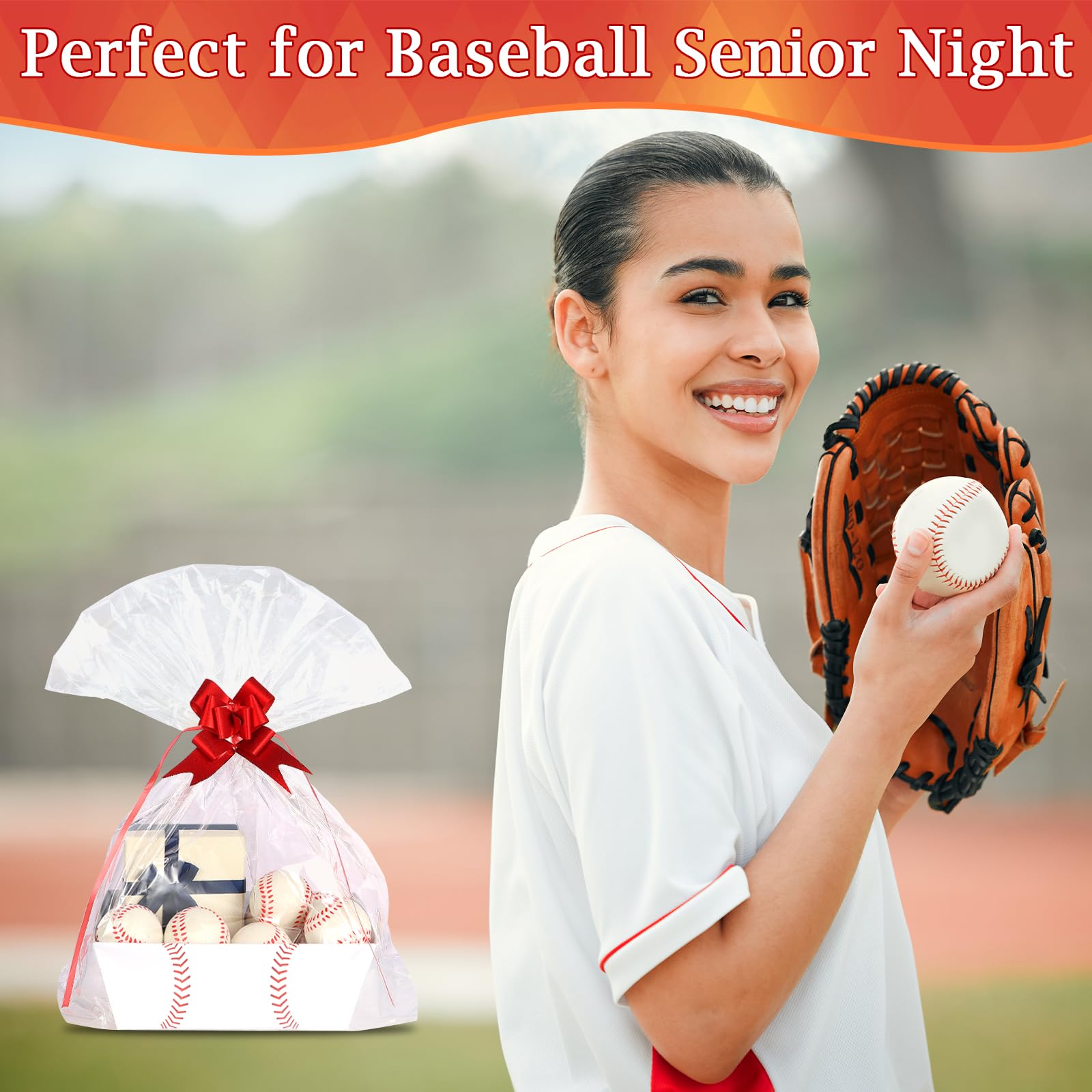 Kolewo4ever Baseballkörbe für Geschenke, leere Baseballkörbe, Senioren-Nachtkörbe, 20,3 x 25,4 cm, Geschenkkorb-Set für Geschenke, leer zum Befüllen für Sport, Party, Gastgeschenk, Urlaub