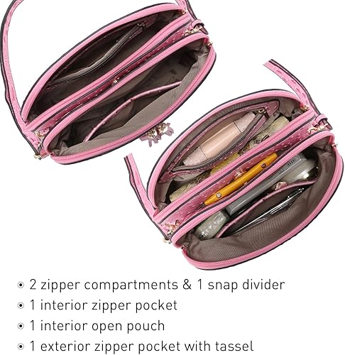 Miniatura 5 de Dasein - Bolso de hombro para mujer con cremallera y múltiples bolsillos