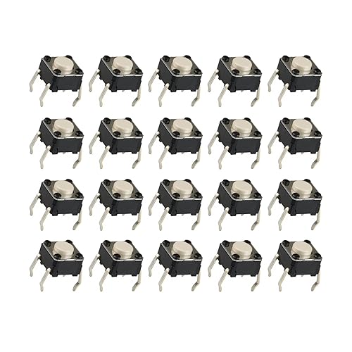 20 interruptores táctiles B3F-1000, interruptor táctil momentáneo, SPST-NO, 50mA 24VDC 6X6X4.0.118 in