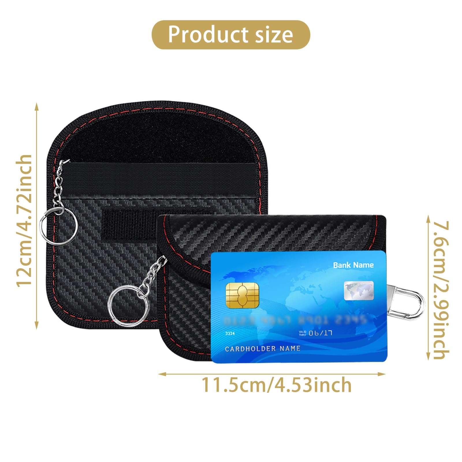Faraday Pouch for Car Keys 2 Pack Small Leather Faraday Bag Cage Keyless Car Key Pouches Signal Blocker Safe Protector RFID Anti-Theft Blocking for Remote Entry Keys - Image 2