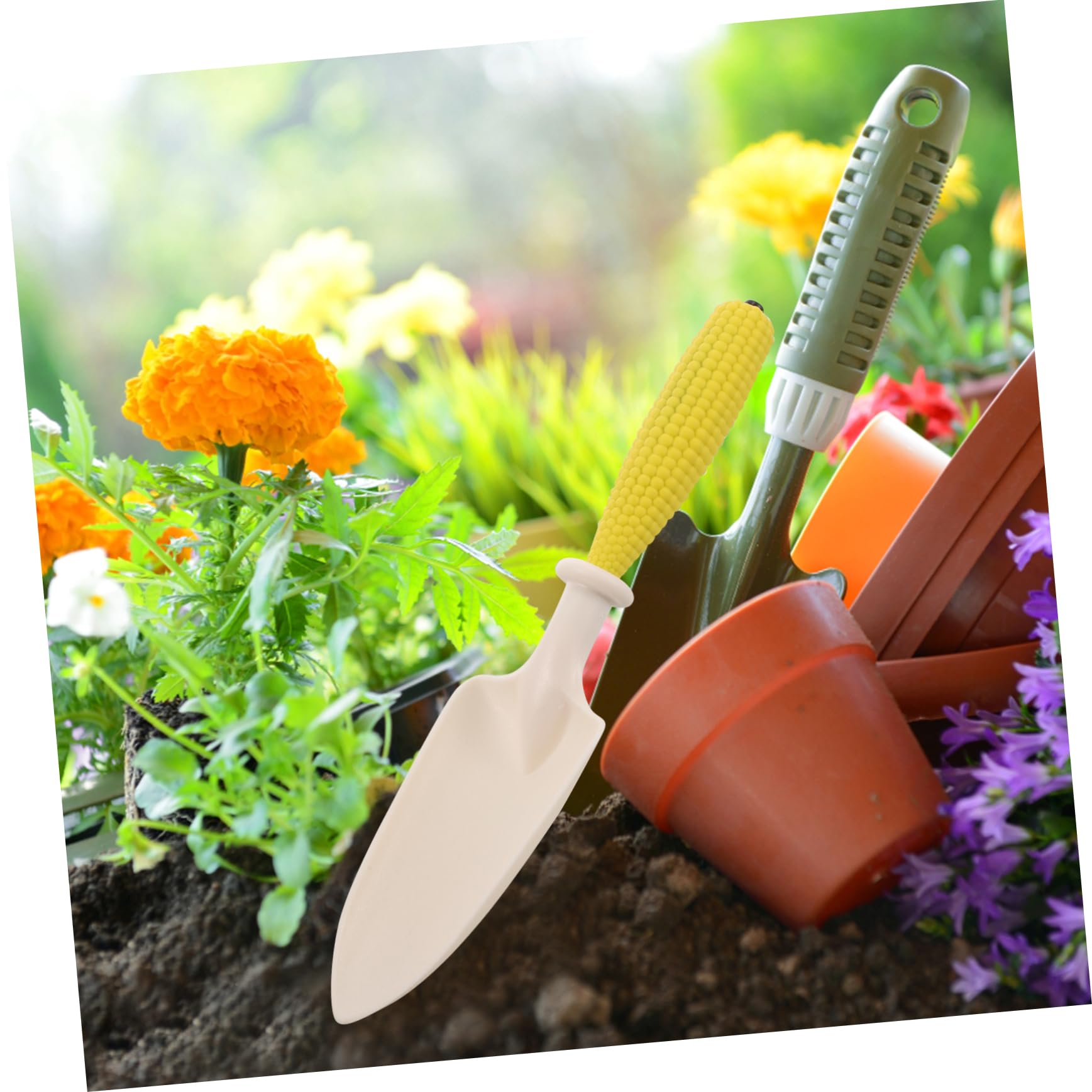IWOWHERO 3-in-1 Garden Tool Set: Shovel Trowel Rake for Gardening for Digging Planting Transplanting in Lawns Vegetable Gardens
