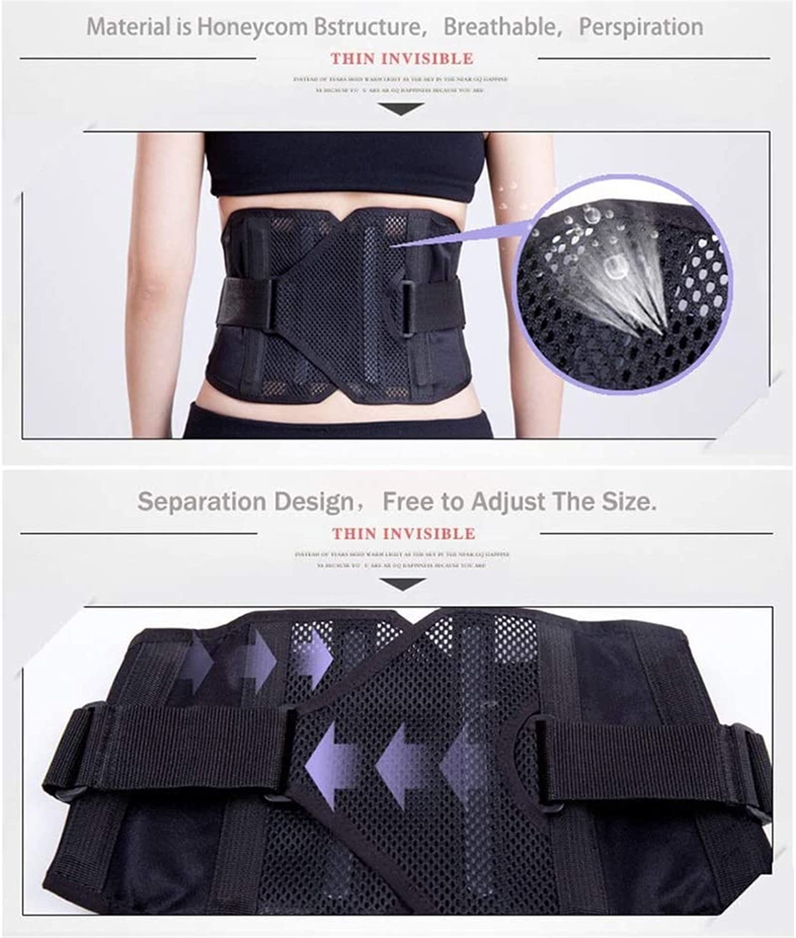 Cinturón de Soporte Lumbar, Correas de Soporte Ajustables, Faja Lumbar, protección térmica, Alivio del Dolor, Soporte Lumbar