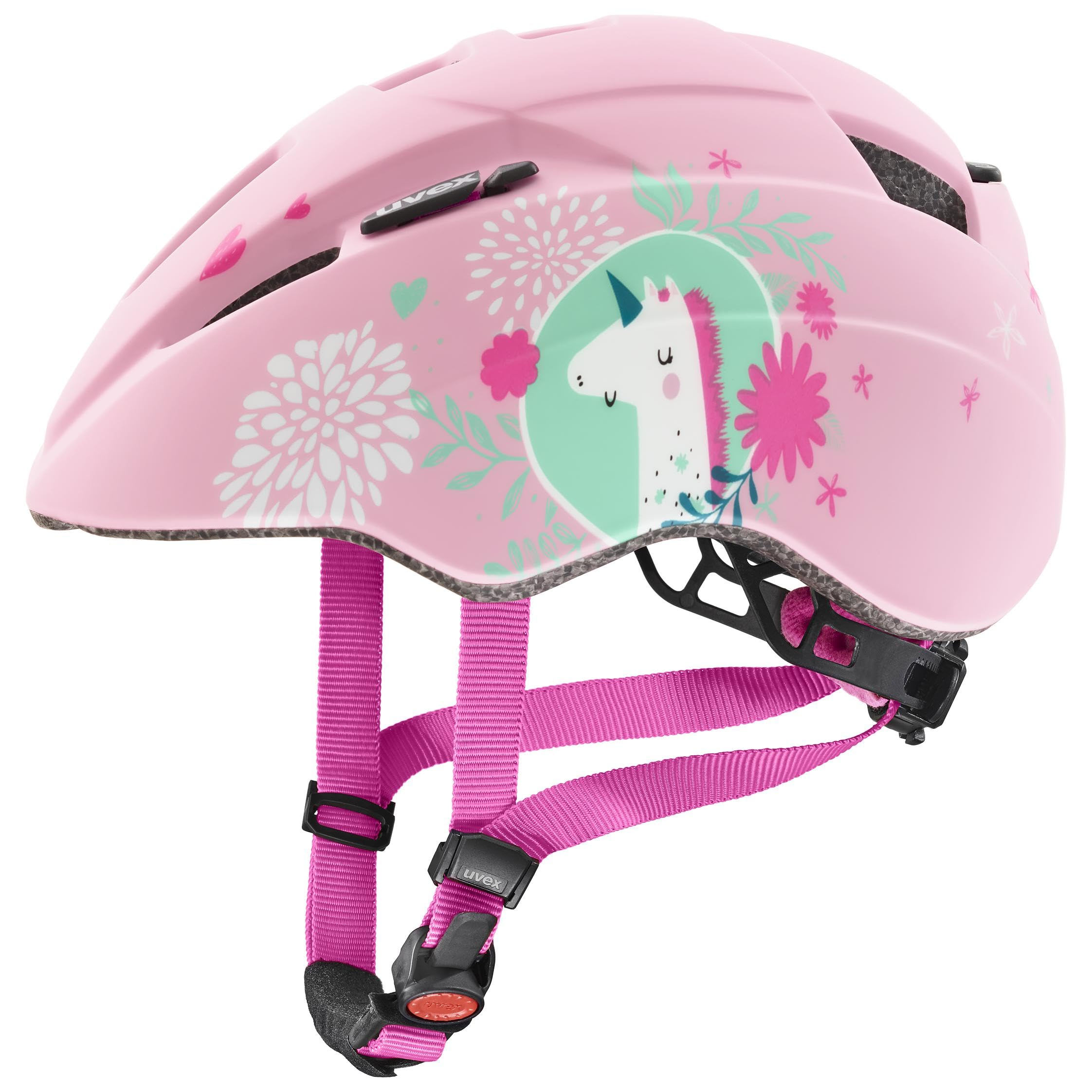 uvex kid 2 cc - lightweight bike helmet for kids - individual fit - pink unicorn matt - 46-52 cm