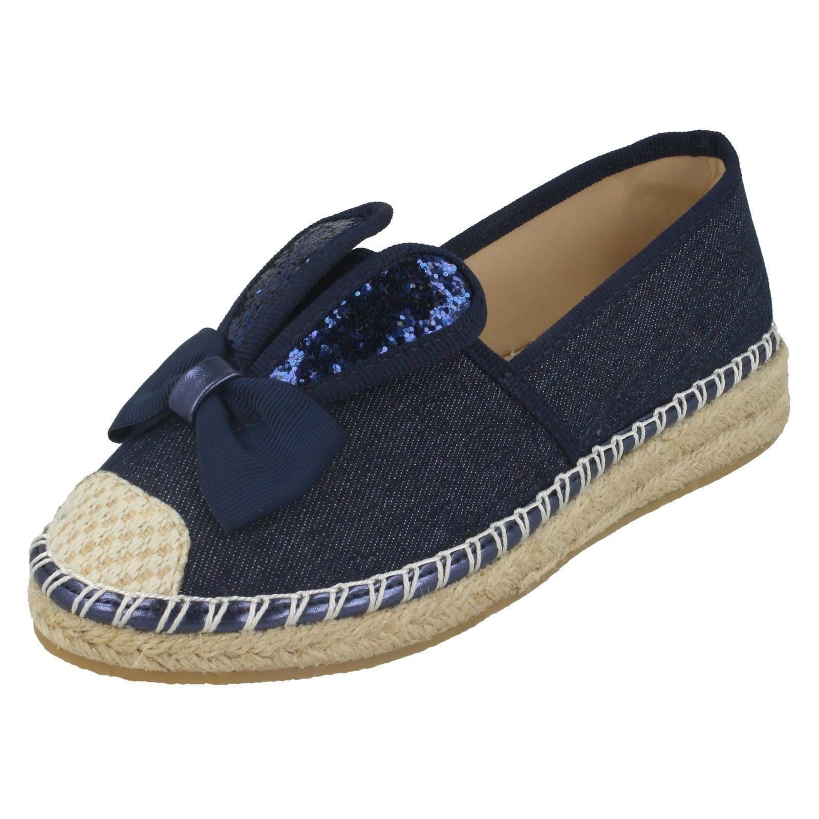 Spot On , Espadrilles fille - - Navy (Blue), 34 EU