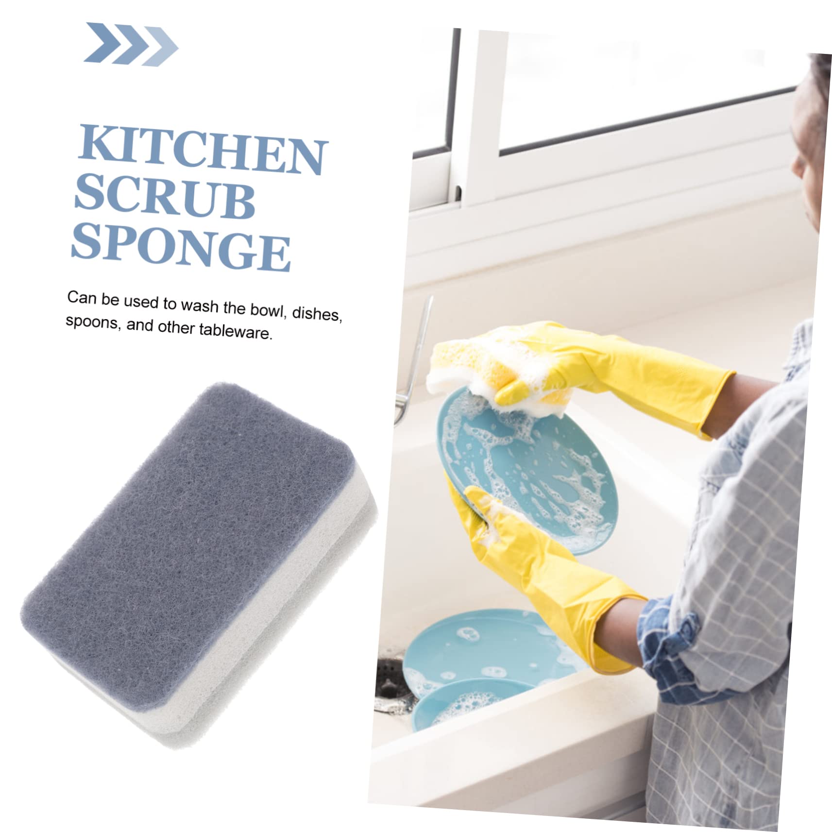 Mobestech 50pezzi Spugne Abrasive Per Lavaggio Piatti e Strofinatura Doppia Faccia Spugne Professionali Per Pulizia Cucina e Superfici Domestiche