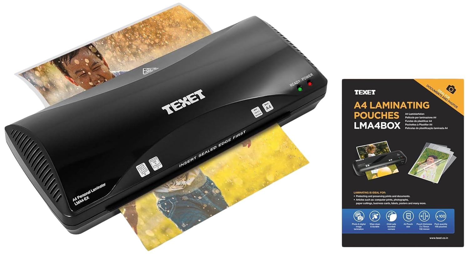 Texet LMA4EX,A4 Lamination Machine with Jam Release Control & Texet A4