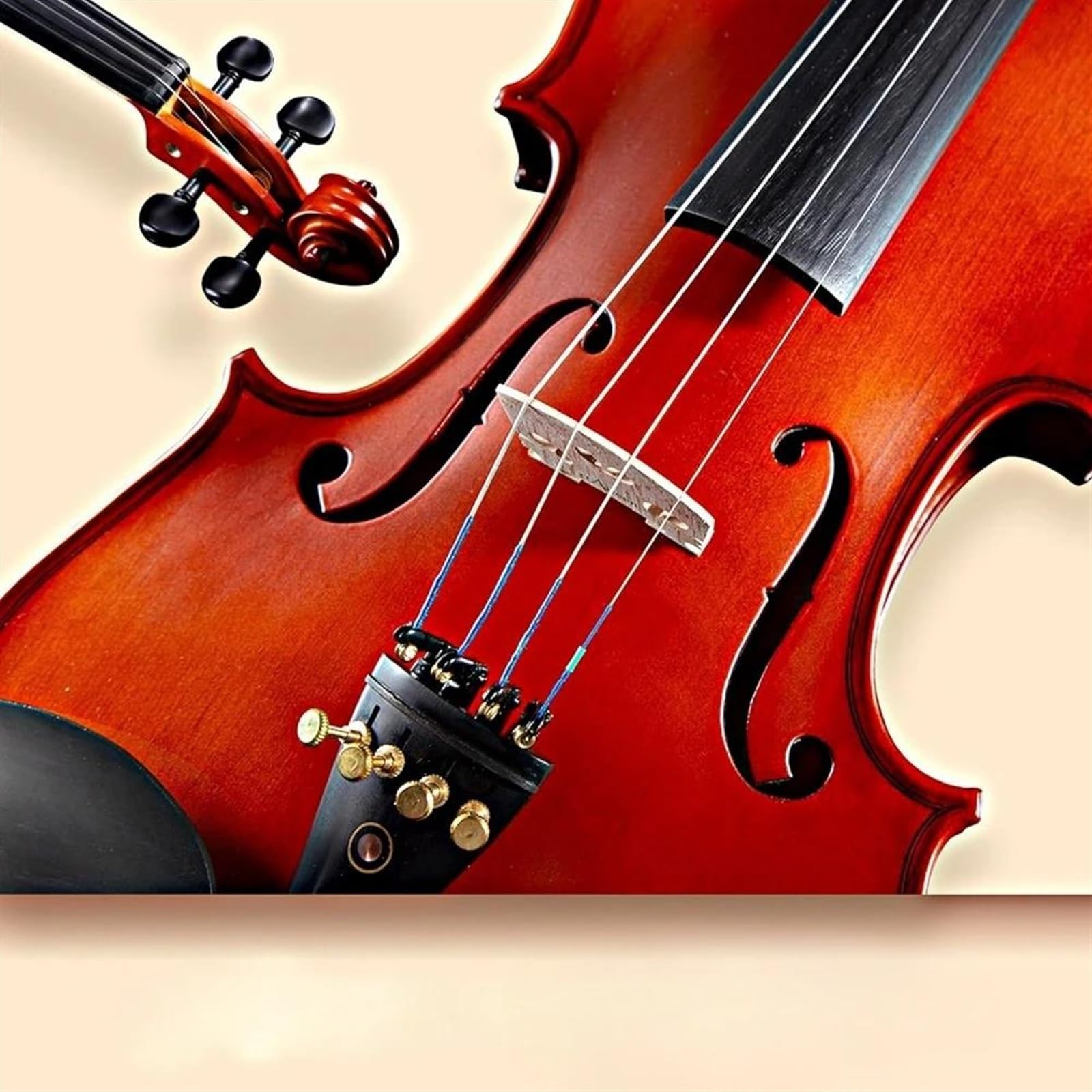 Geige 4/4 Violinenset In Voller Größe Solide Violinenausstattung Mit Hartschalenkoffer