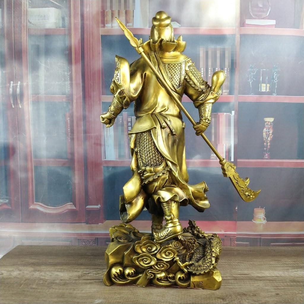 Figurka Buddy do wnętrz Guan Gong rzeźba mosiężna rzeźba rzemiosło biuro blat Feng Shui rzeźba dekoracja domu medytacyjna statua buddy rzeźba