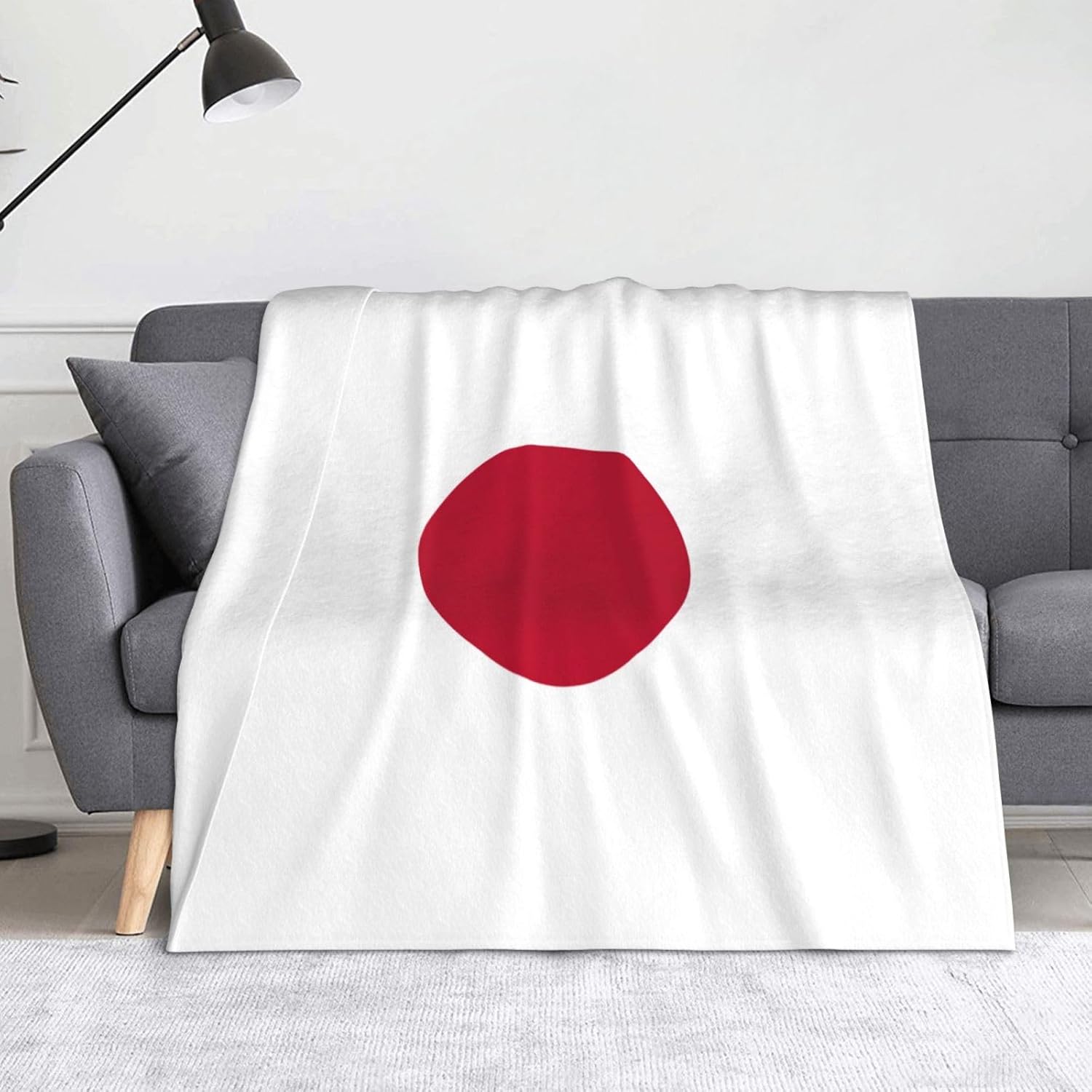 Japanese Flag Print Cozy Soft Blankets Warm 50x60 in Lightweight Blanket for Camping Travel