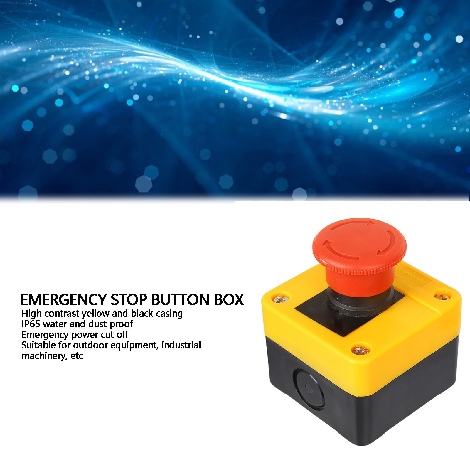 Emergency Stop Switch, IP65 Rated Push Button Set (1 Open 1 Closed)