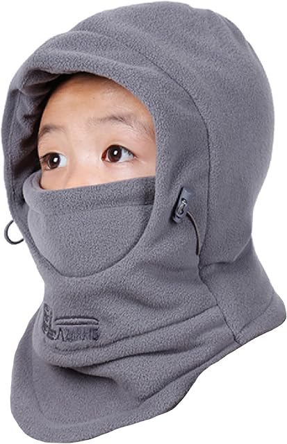 Azarxis Kids Balaclava Fleece Hat Thermal Full Face Cover Cap Winter Warm Neck Warmer Hood Windproof Adjustable for Boys Girls Skiing Snowboarding Skating Cycling Hiking Outdoor