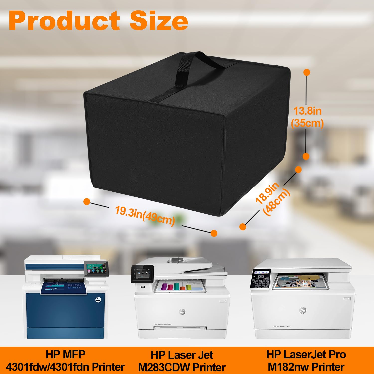 Staubschutz für Drucker, antistatisch, wasserdicht, strapazierfähig, Nylon, für HP Color LaserJet Drucker Pro MFP M177fw/M182nw/M281fdw/4301fdw/M283fdw (49,3 x 48,9 x 34,8 cm (19,3 x 18,9 x