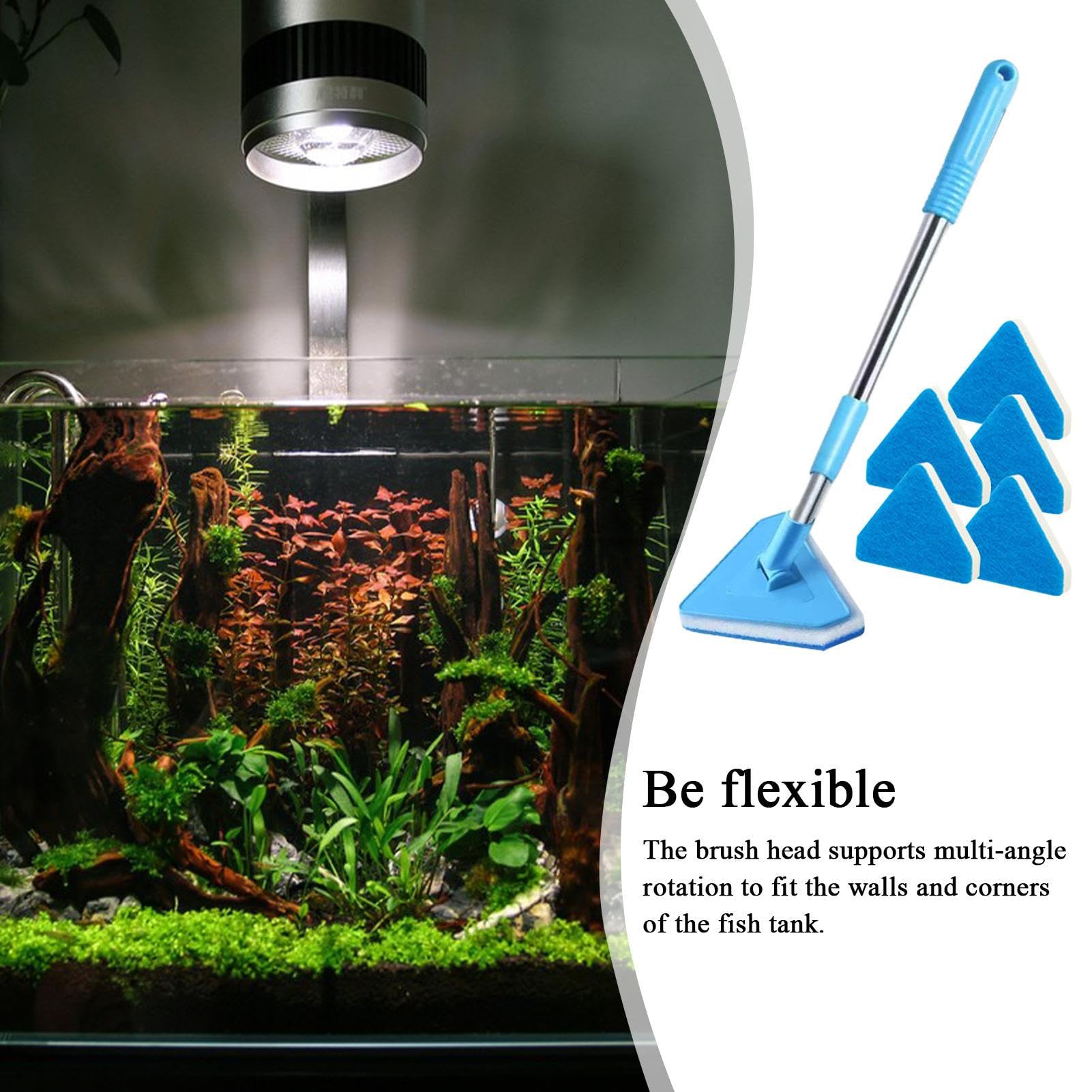 Aquarium Scheibenreiniger - Aquarium Bürste Mit Langem Stiel - & Schaber Set Zur Reinigung Von Aquarien, Teichen & Terrarien