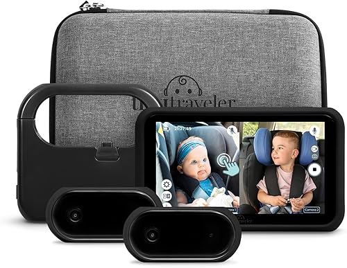 Tiny Traveler Monitor de bebé de 2 cámaras con banco de energía portátil, kit inalámbrico pequeño negro (TT004PBB) - Monitor inalámbrico de viaje