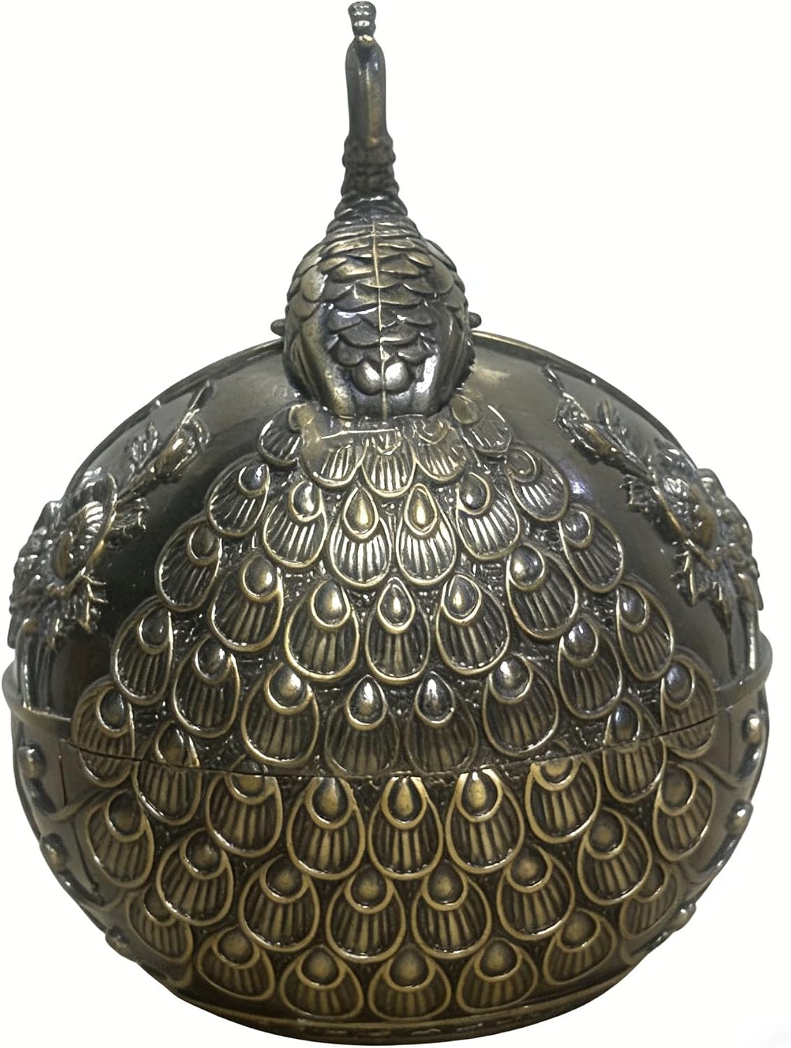 Peacock Windproof Copper Ashtray With Lid, A Metal Vintage Ashtray Suitable For Outdoor Balconies Or Terraces, A Birthday Gift Or Housewarming Gift For Home Living Room Or Office Desk Decoration