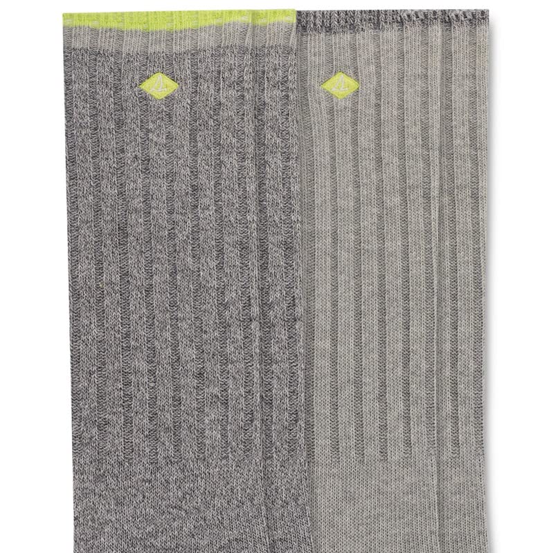 Sperry Men's Two-Pack Marl and Solid Boot Crew Socks (Grey Heather, 6-12)2