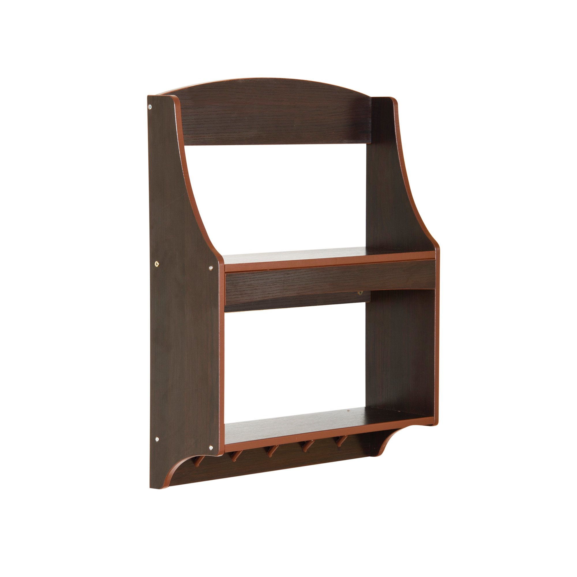 Guidecraft Expressions Wooden Trophy Rack: Espresso - Floating Awards Shelf and Medals Display Case - Kids Room Furniture