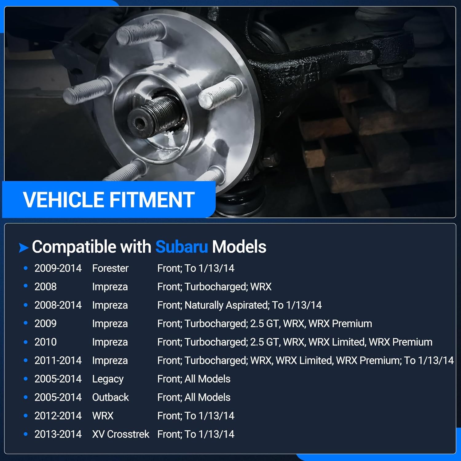 Autoround Front Steering Knuckle Fit for Subaru Outback 05-14, Forester 09-14, Impreza 08-14, Legacy 05-14, WRX 12-14, XV Crosstrek 13-14, Replace# 698-221 698-220, Driver Passenger Side - Image 2