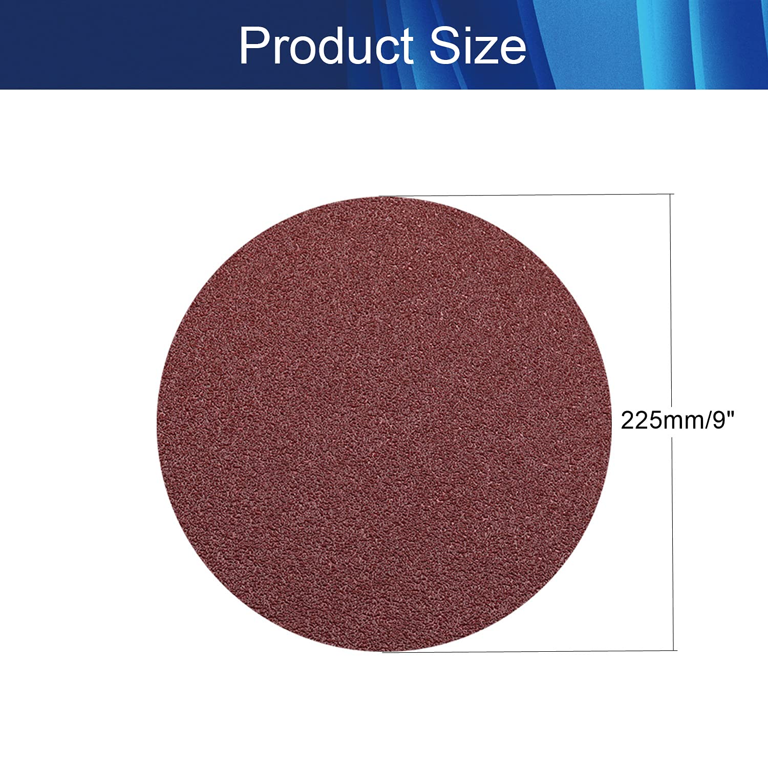 Jutagoss 9 inch/225mm Sanding Discs 40 Grits Self Stick Adhesive Back Aluminum Oxide Sandpaper 15pcs