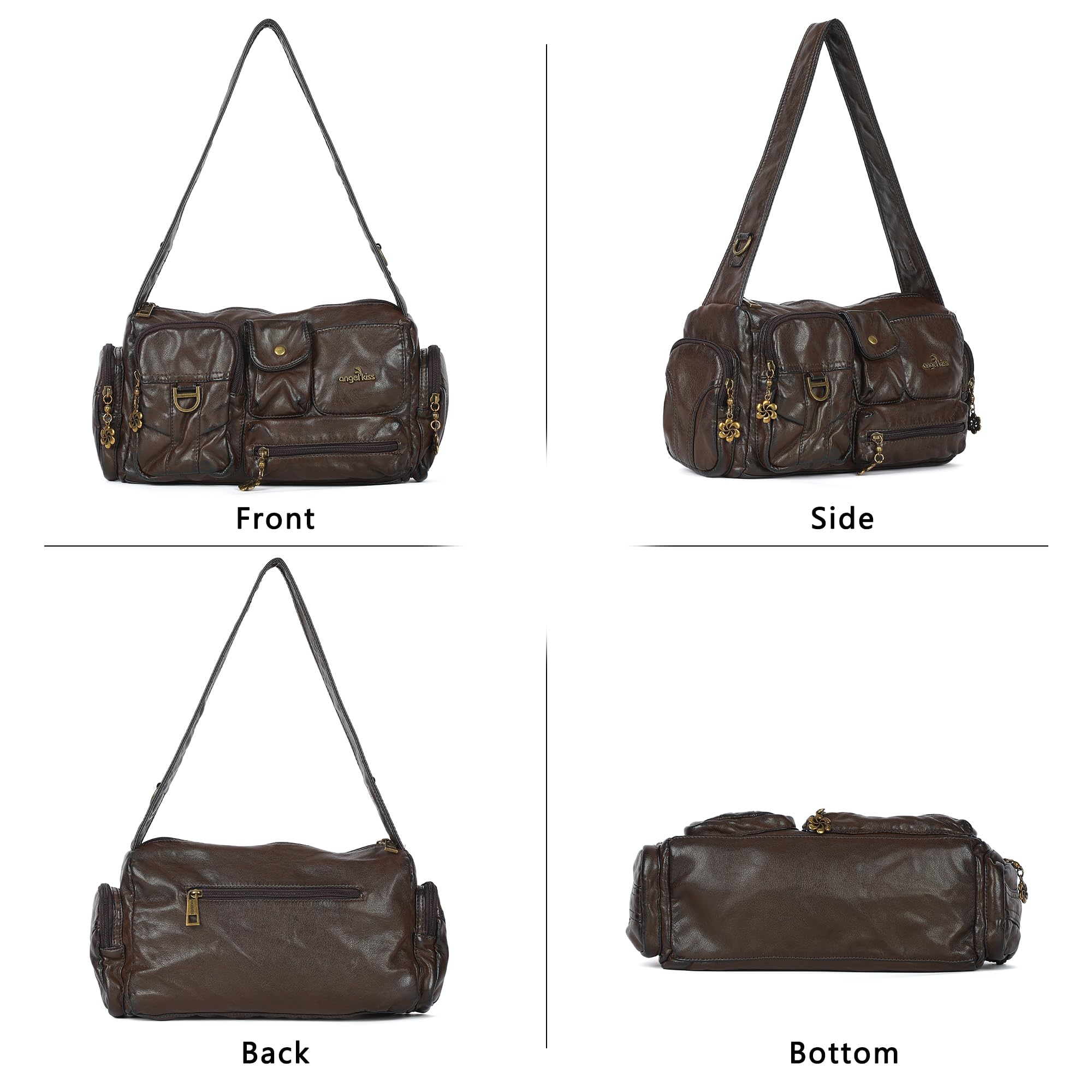 Angel Kiss Hobo Bags - Borsa a tracolla da donna, stile vintage, con tracolla regolabile