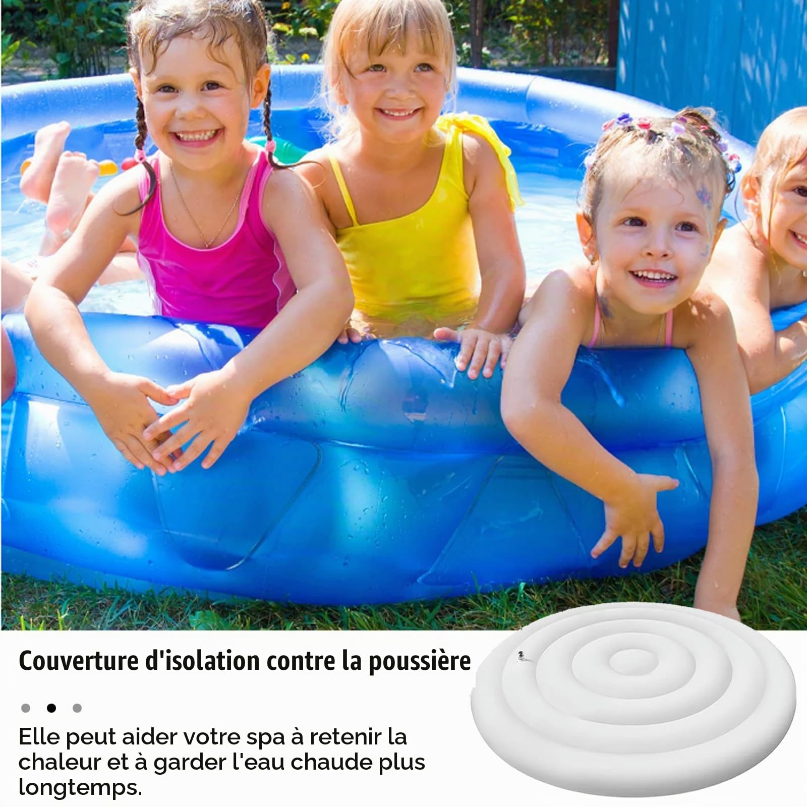 Couvercle Gonflable Rond, Bâche De Piscine Ronde 145 CM Housse De Gonflable Ronde BâChe Ronde Couverture Imperméables Et Antipoussière CoupeVent