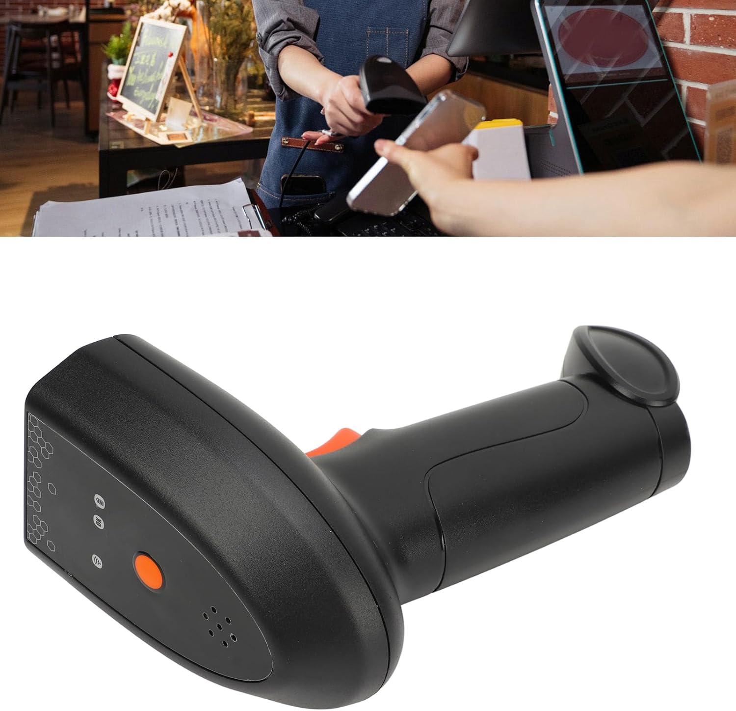 Honio Barcode Scanner in use at a retail counter