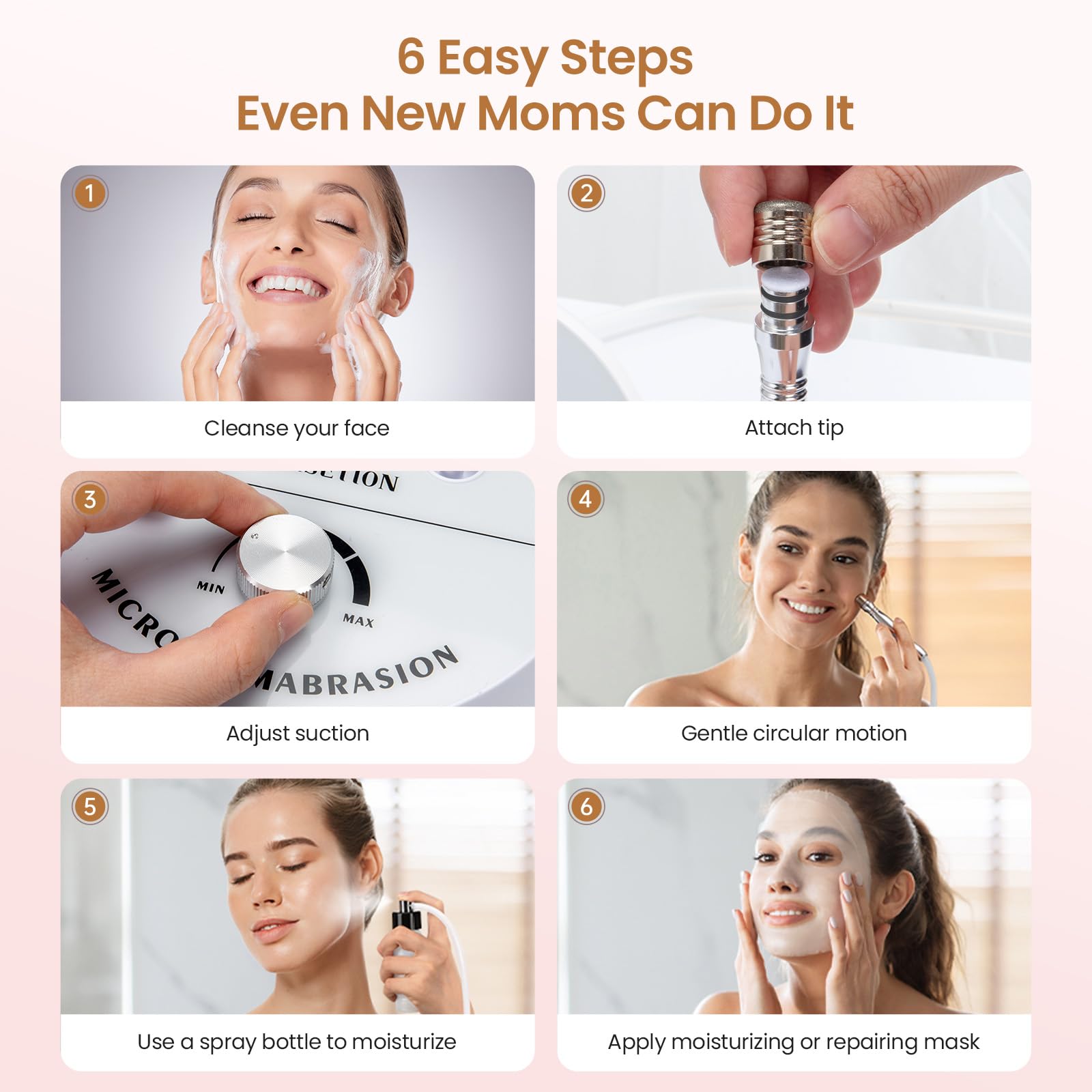 UNOISETION Diamond Microdermabrasion Machine Professional, 3 in 1 Dermabrasion Facial Peeling Skin Care Device for Salon Personal Home Use