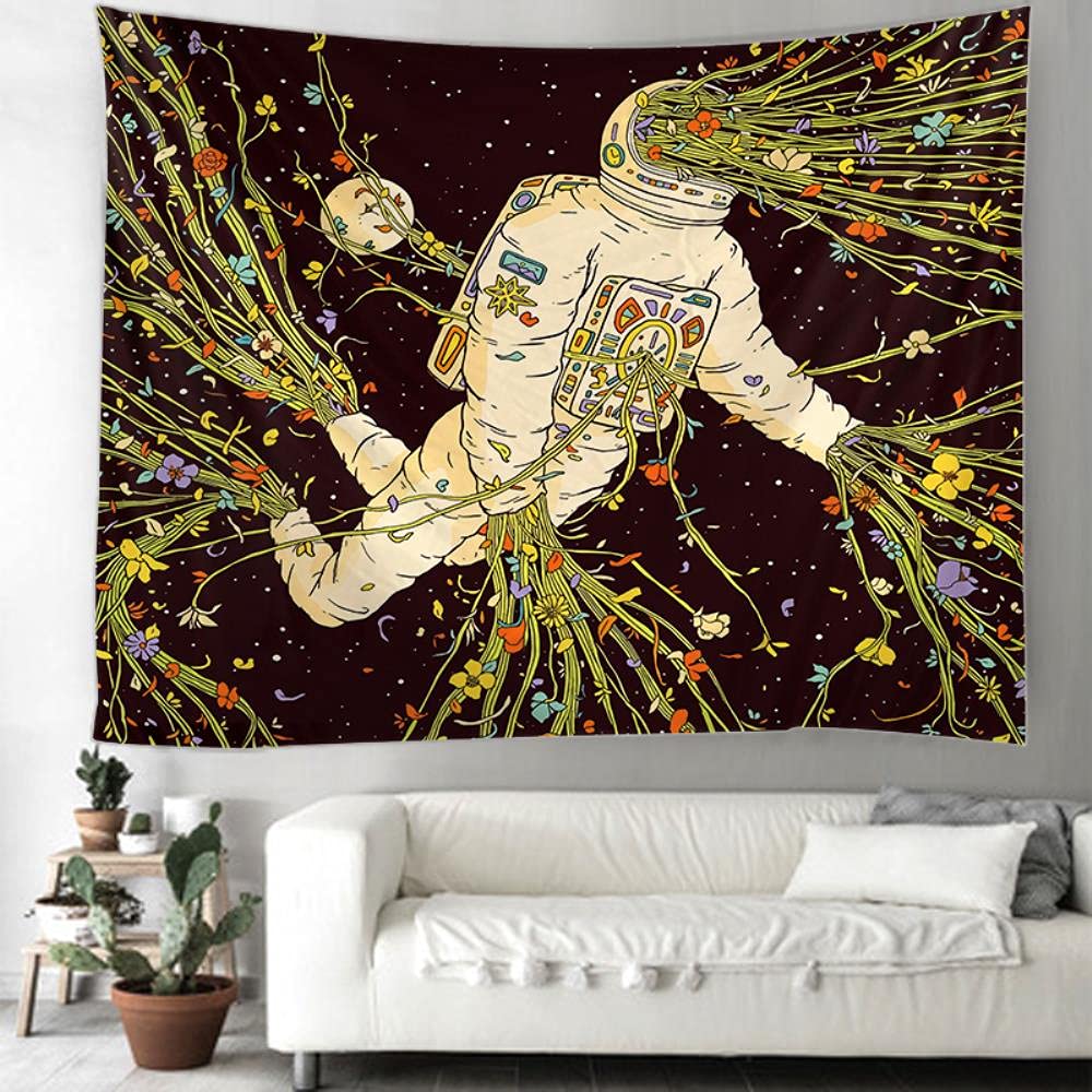 Astronauta y arcoíris estry Mandala Macrame estry decoración colgante de pared estry-Deep Purple, 230x180