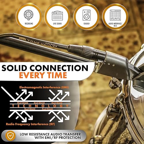 Miniatura 6 de Tone Vault Audio & Media Cables XLR de 25 pies (paquete de 1), cable de micrófono XLR macho a hembra, cable de micrófono de cobre en espiral de 3