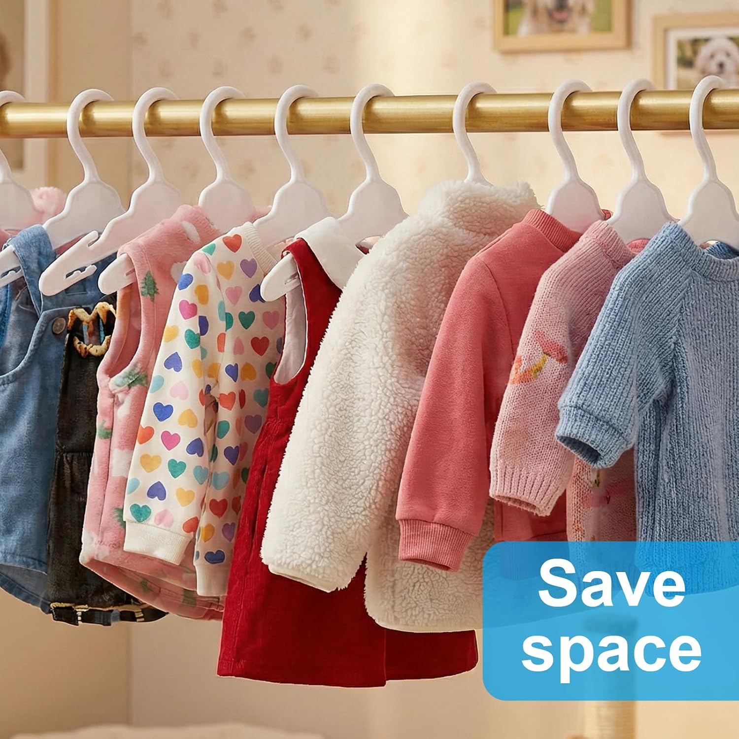 18 Pcs Doll Clothes Hangers for 18 Inch Dolls White Plastic Clothes Hangers Non-Slip Space Saving Wardrobe Accessories for Doll Gowns Outfits (White)