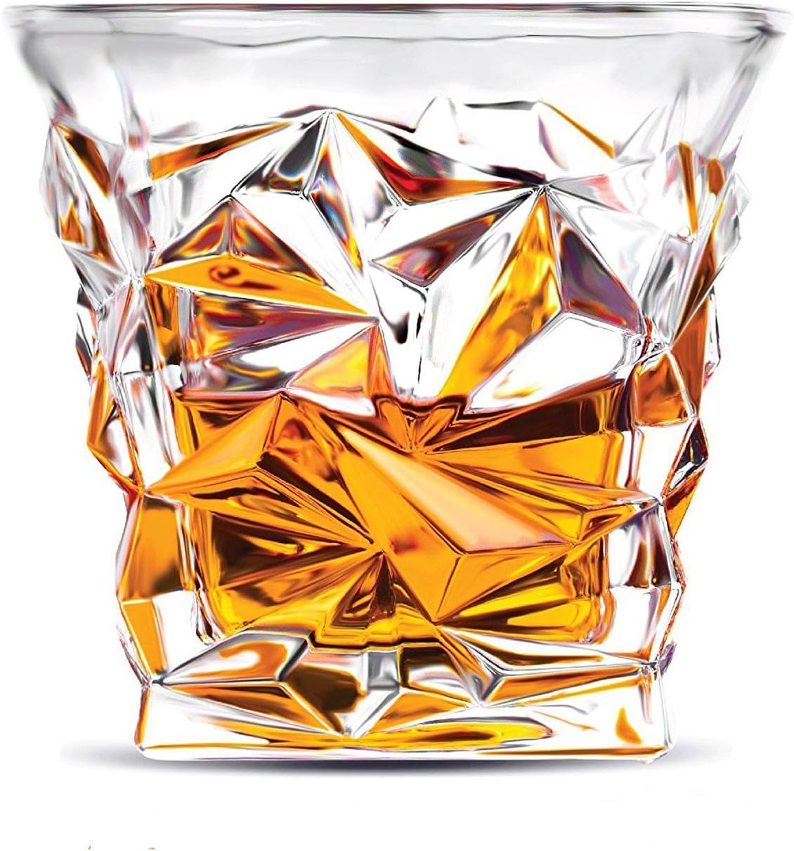 QAWIJA Glass Whiskey Glass - 6 Pieces, Multicolour, 300 ml