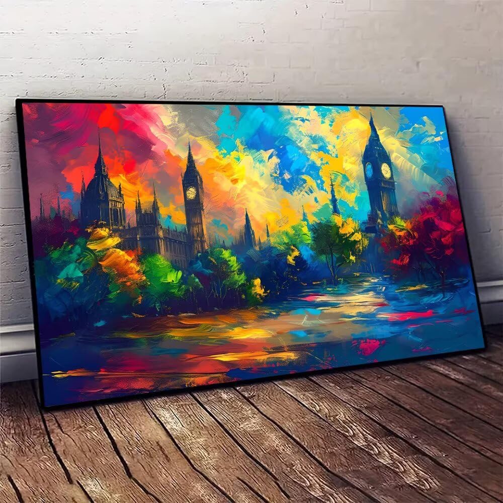 Z-278 Zestaw do malowania po numerach, dla dorosłych, obraz olejny na płótnie, duży zegar, z 3 pędzlami i farbą akrylową, 60 x 120 cm, dla dzieci i dorosłych, początkujących, DIY, prezent artystyczny,