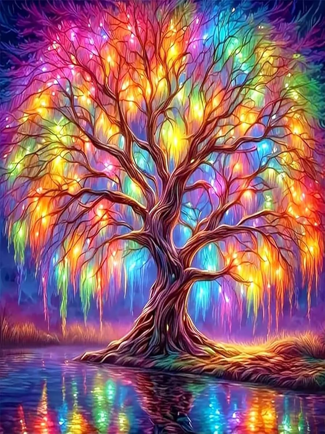 Clefairy Diamond Painting Adult Tree, 5D Diamond Painting Pictures, Adult Fantasy, DIY Diamond Painting Pictures, Diamond Painting Set for Wall Decoration-image-46