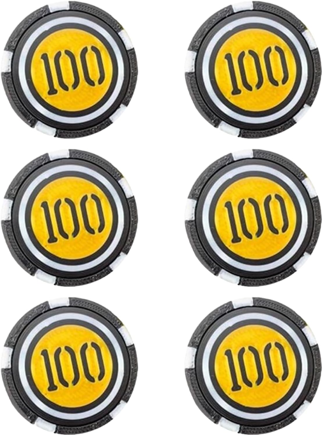 EDC Poker Chip Fidget Slider, Gold Metal Dual Sided Stacker for Adults, Premium Flip Tricks, Round Shape, Coin Design, Ages 8+,1.5x1.5 Inches (6 100 Dollars)
